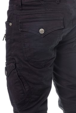 Cipo & Baxx Cargohose Herren Cargo Jeans Hose im modernen Design Schicke Nahtverzierungen