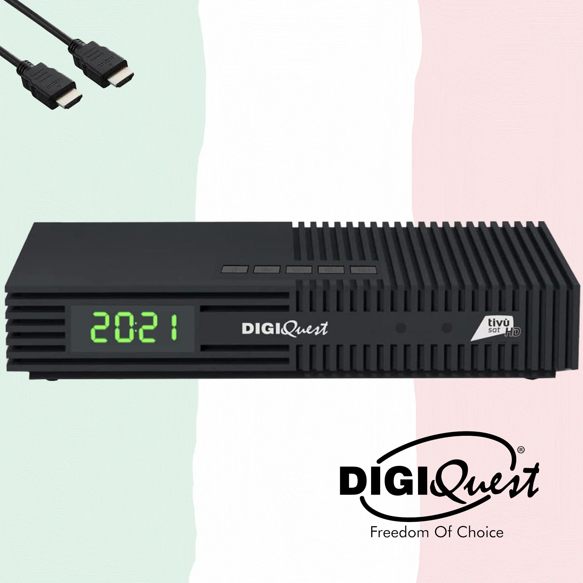 DIGIQuest Ti9 DVB-S2 Full HD Receiver + aktivierte TiVuSat Karte + HDMI Kabel SAT-Receiver – Bild 2 von 5