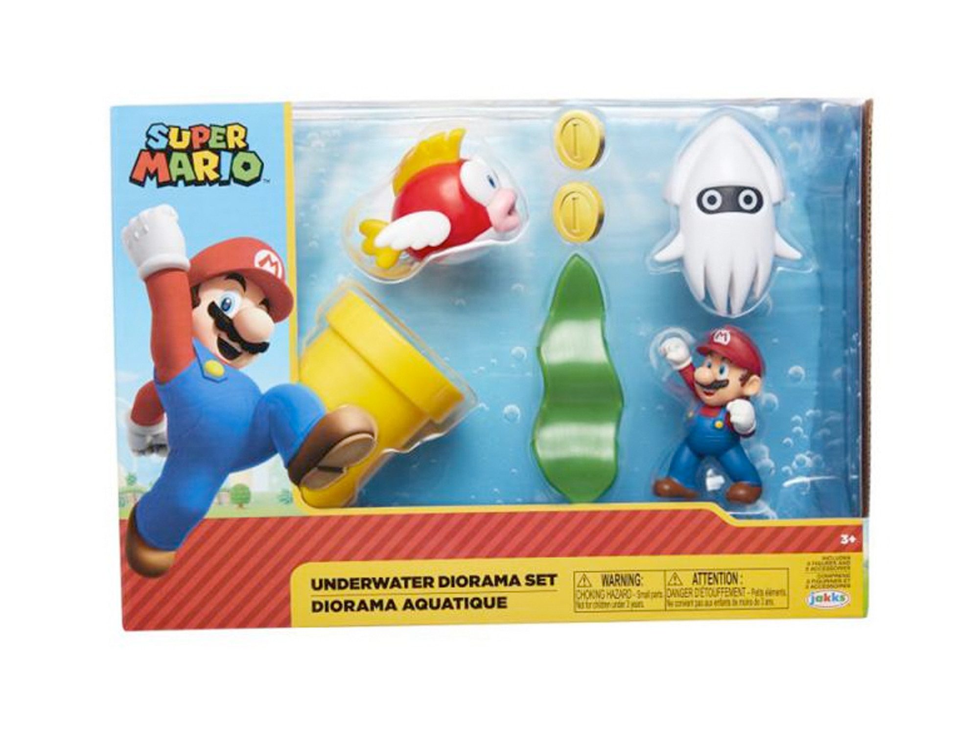 Super Mario Actionfigur Nintendo Super Mario 5er Figuren Set Underwater Diorama, 6,5 cm, (5-tlg)
