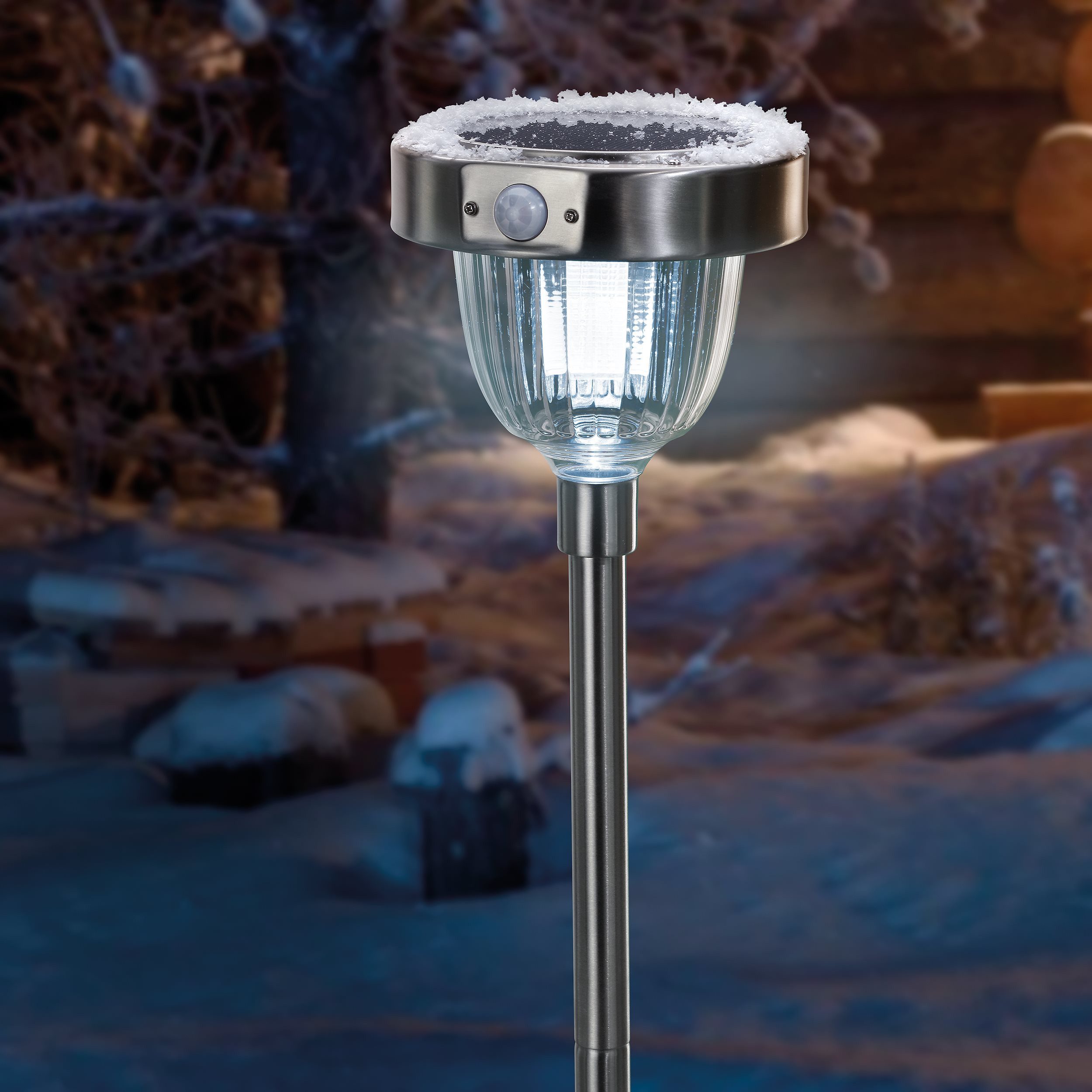 esotec LED Solarleuchte Stableuchte Asinara H70cm DUO COLOR 6500K 2800K outdoor 102530