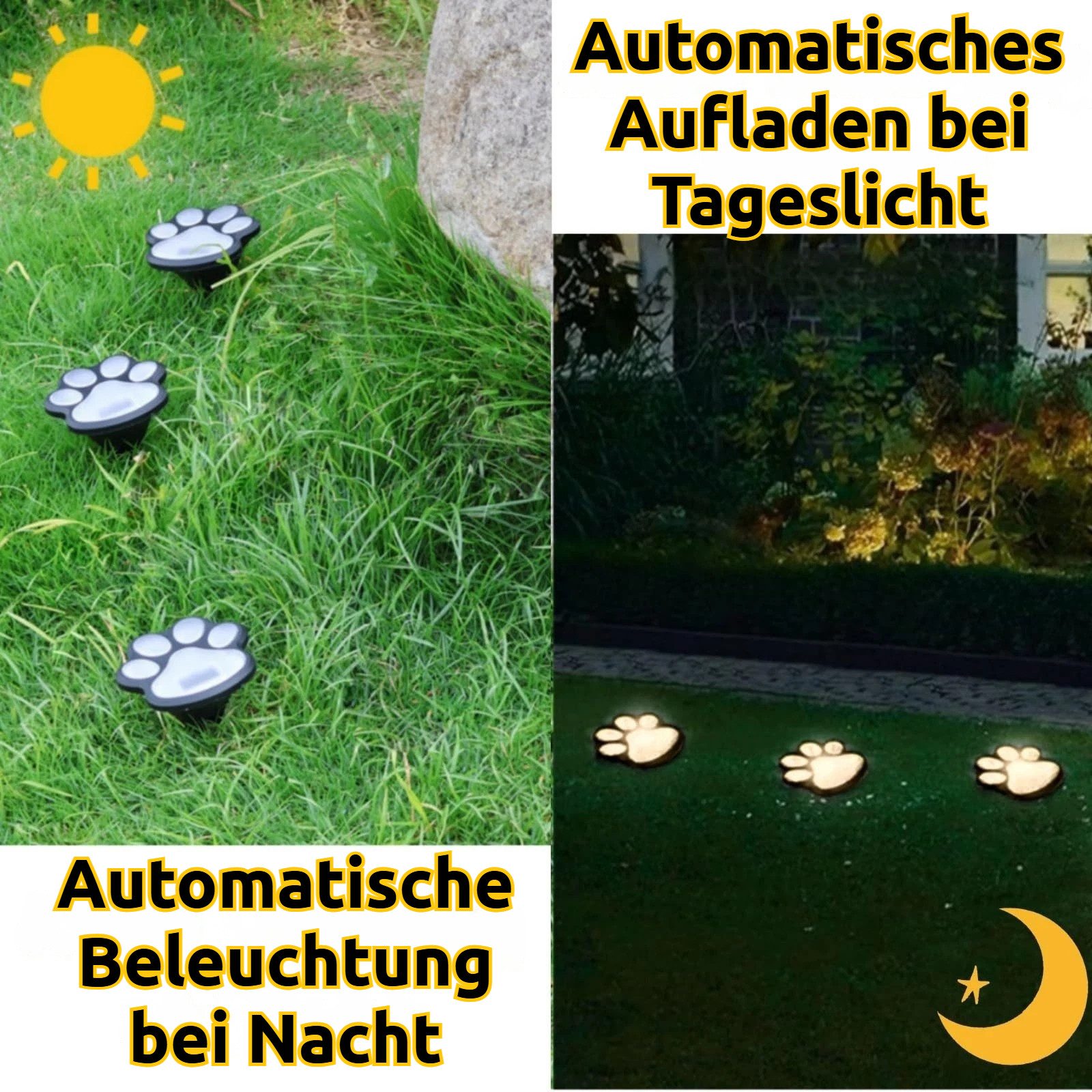 QUBEBU LED Gartenleuchte 3/6x LED Solarleuchte Garten Bodenleuchte Katzenkrallen Gartenstrahler, Solarleuchten Solarlampen für Außen Garten Patio Gehweg, Wetter – Bild 5 von 5
