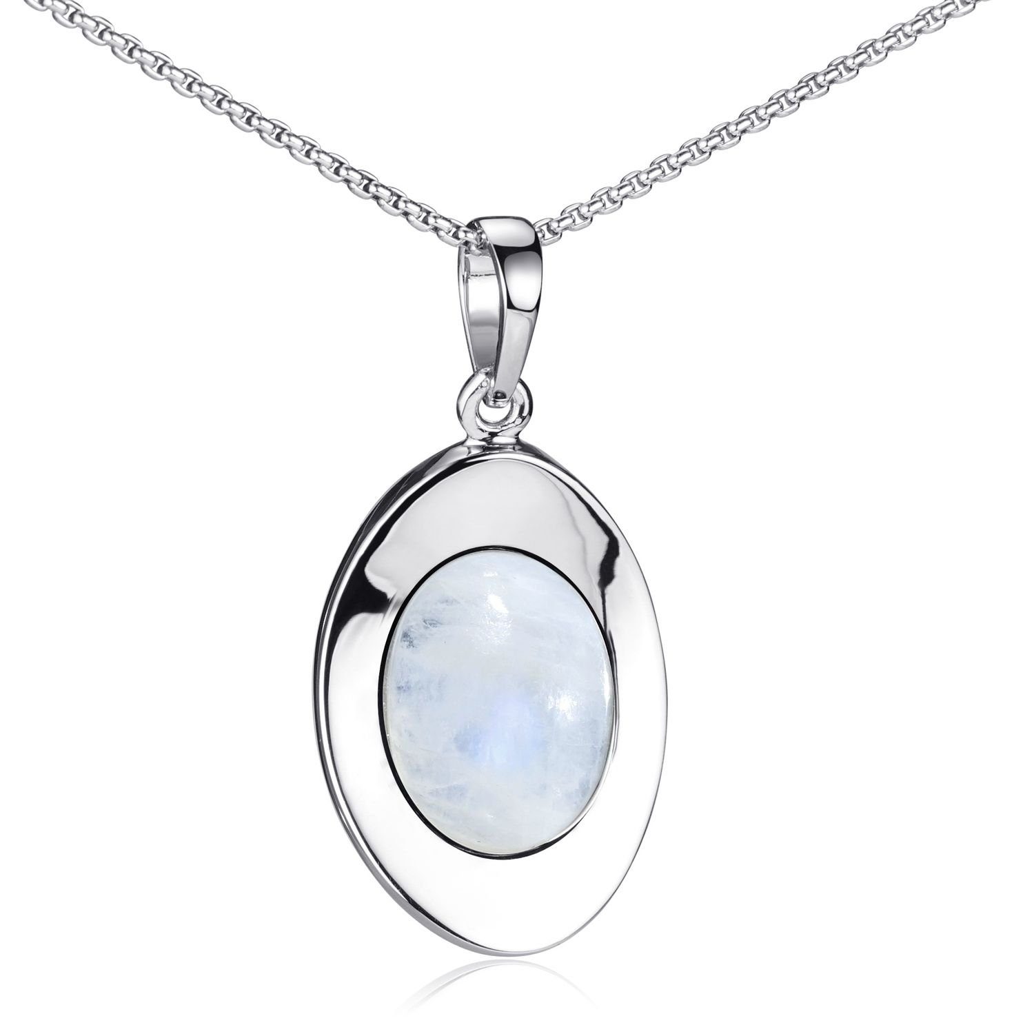 Materia Kettenanhänger Damen Silber Mondstein Weiß günstig online kaufen