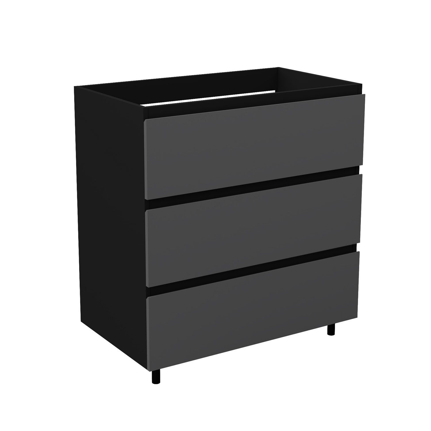 duschspa Waschtisch Hängeschrank mit drei Schubladen Unterschrank Badschrank, mit Schrankfüße, 80 / 100cm breit