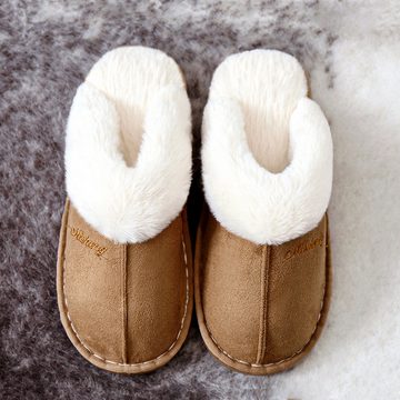 CALIYO Damen Herren Hausschuhe Winter Hausschuhe Hausballerinas Plüsch Hausschuhe Warme Hausschuhe für Herbst und Winter