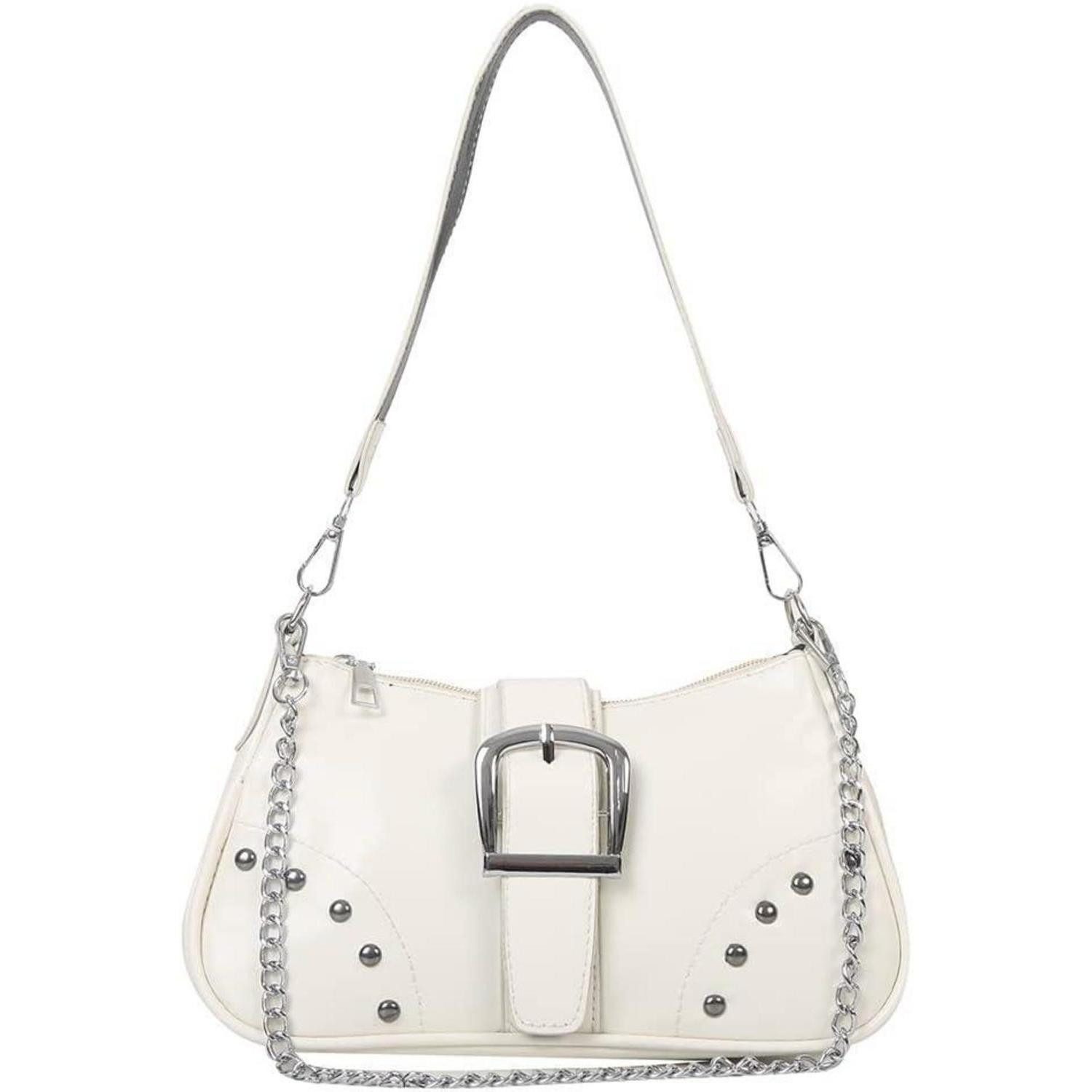 LuxusKollektion Hobo Hobo Tasche Damen Klein Leder A-weiß