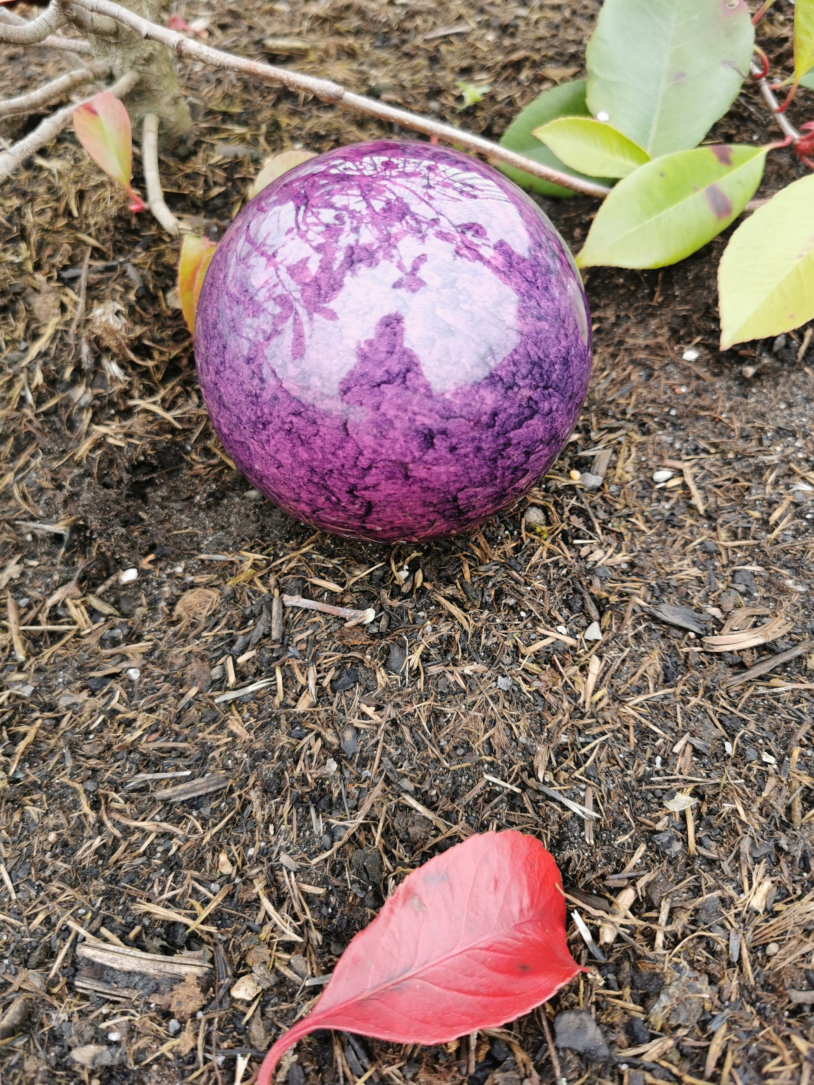 Jürgen Bocker - Gartenambiente Dekokugel Dekorationskugel Edelstahl violett günstig online kaufen