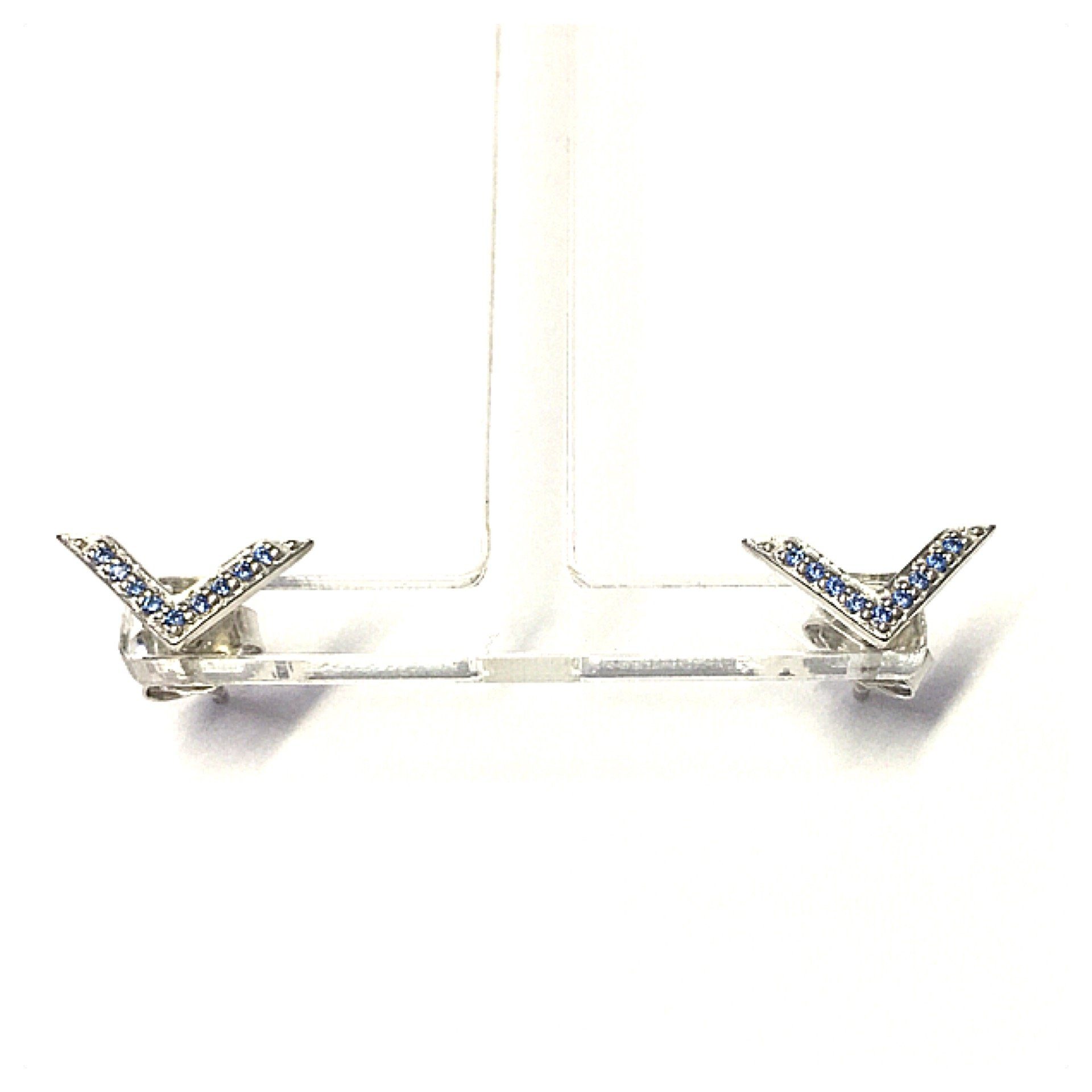 Edelschmiede925 Ohrstecker-Set Edelschmiede925 Ohrstecker in V - Form 925 Silber Zirkonia blau