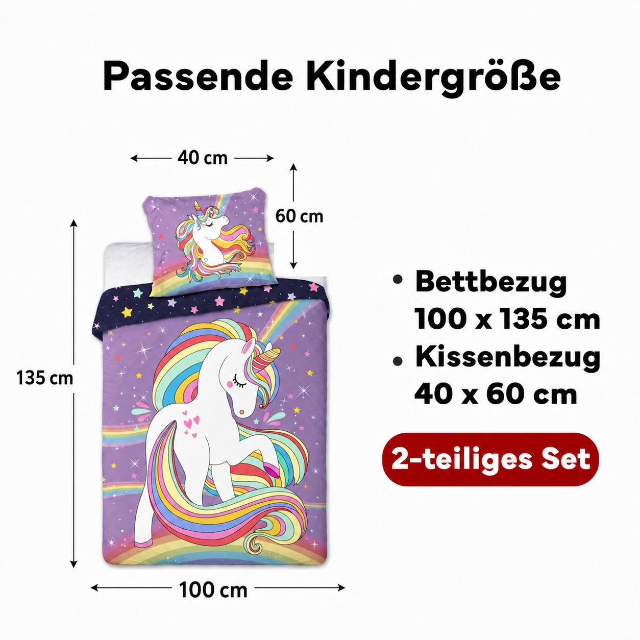 texpot Bettwäsche Kinderbettwäsche Ponybedruckt Garnitur, 2 teilig