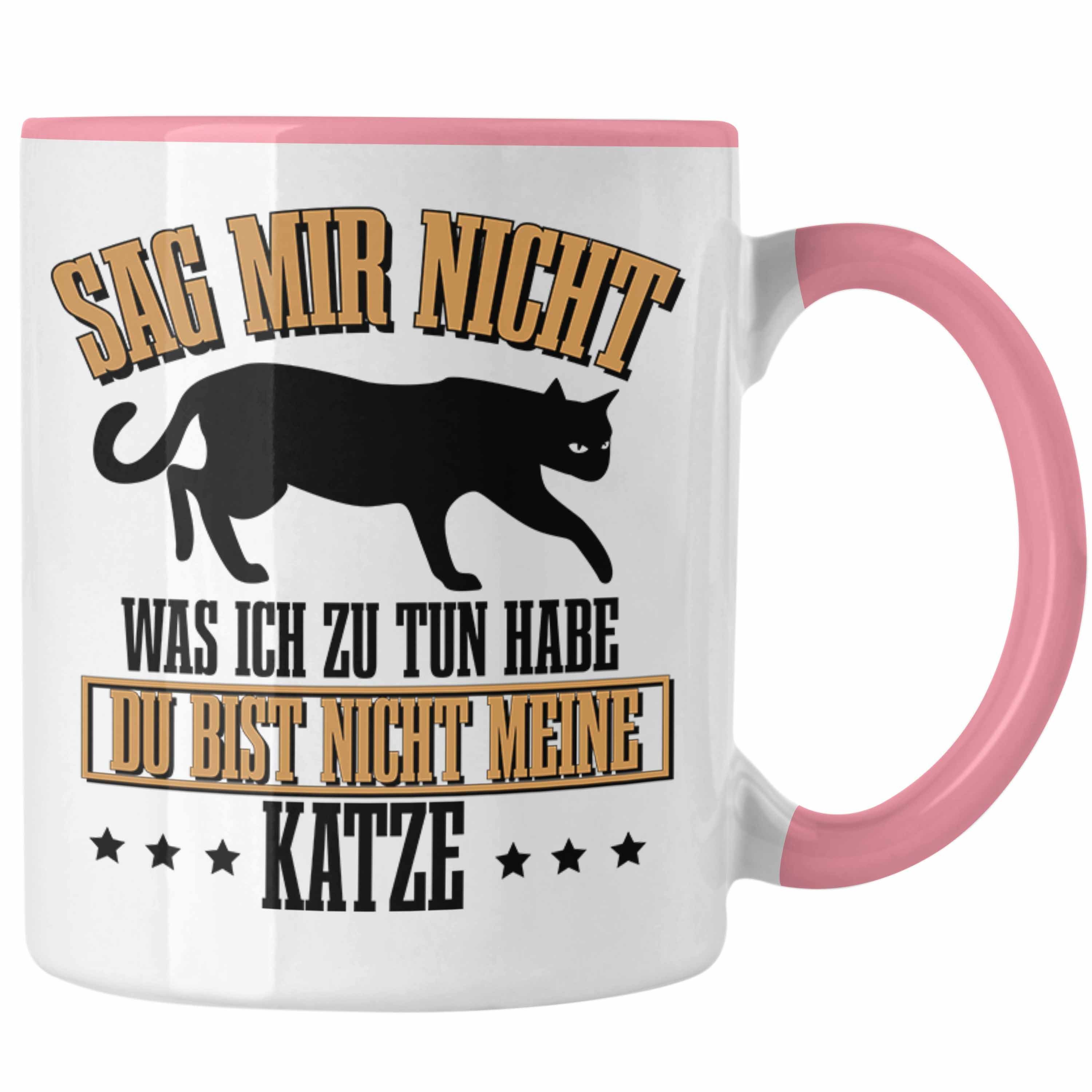 Trendation Tasse Lustige Tasse für Katzenbesitzer Geschenk für Katzen-Mamas Rosa