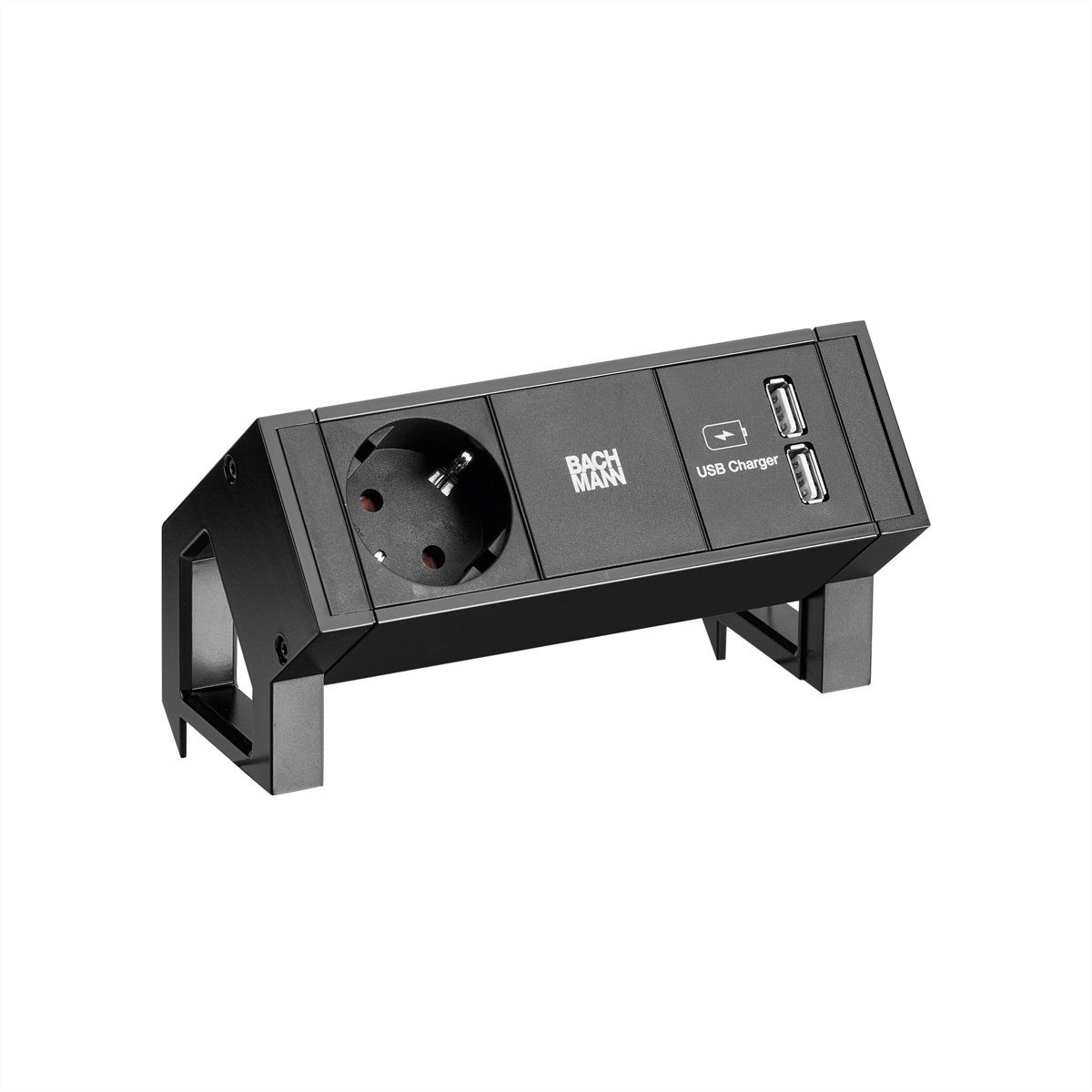 Bachmann DESK2 1x Schutzkontakt 1x USB-Charger Steckdosenleiste (Kabellänge 0.2 m)