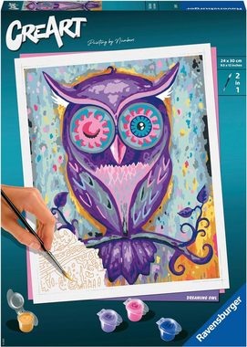 Ravensburger Malen nach Zahlen CreArt, Dreaming Owl, Made in Europe; FSC®- schützt Wald - weltweit