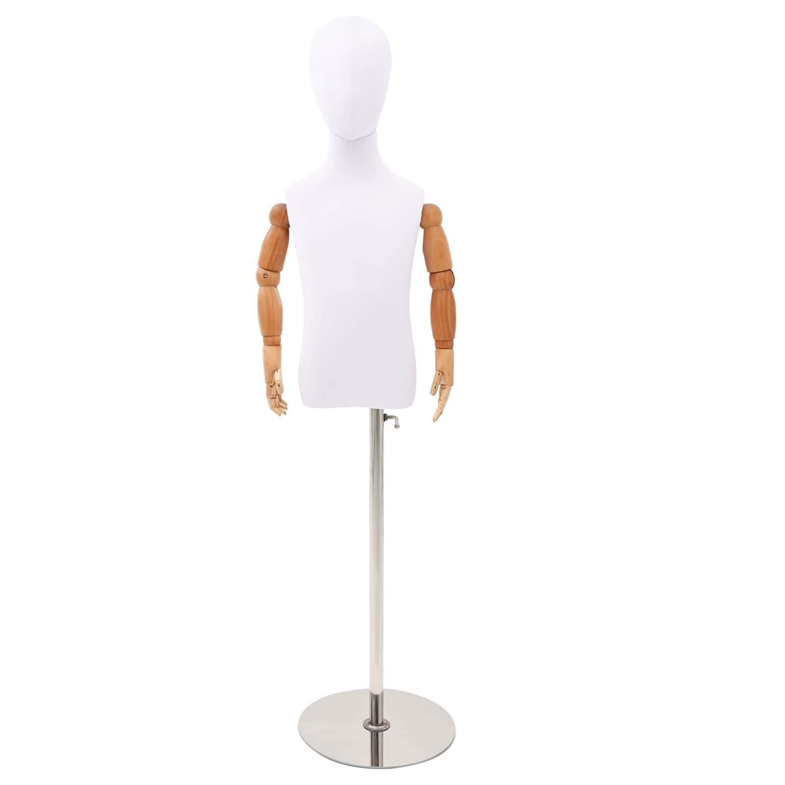vidaXL Kunsthaarperücke Verstellbares 120-150 cm Mannequin mit Basis Unisex PP Weiß