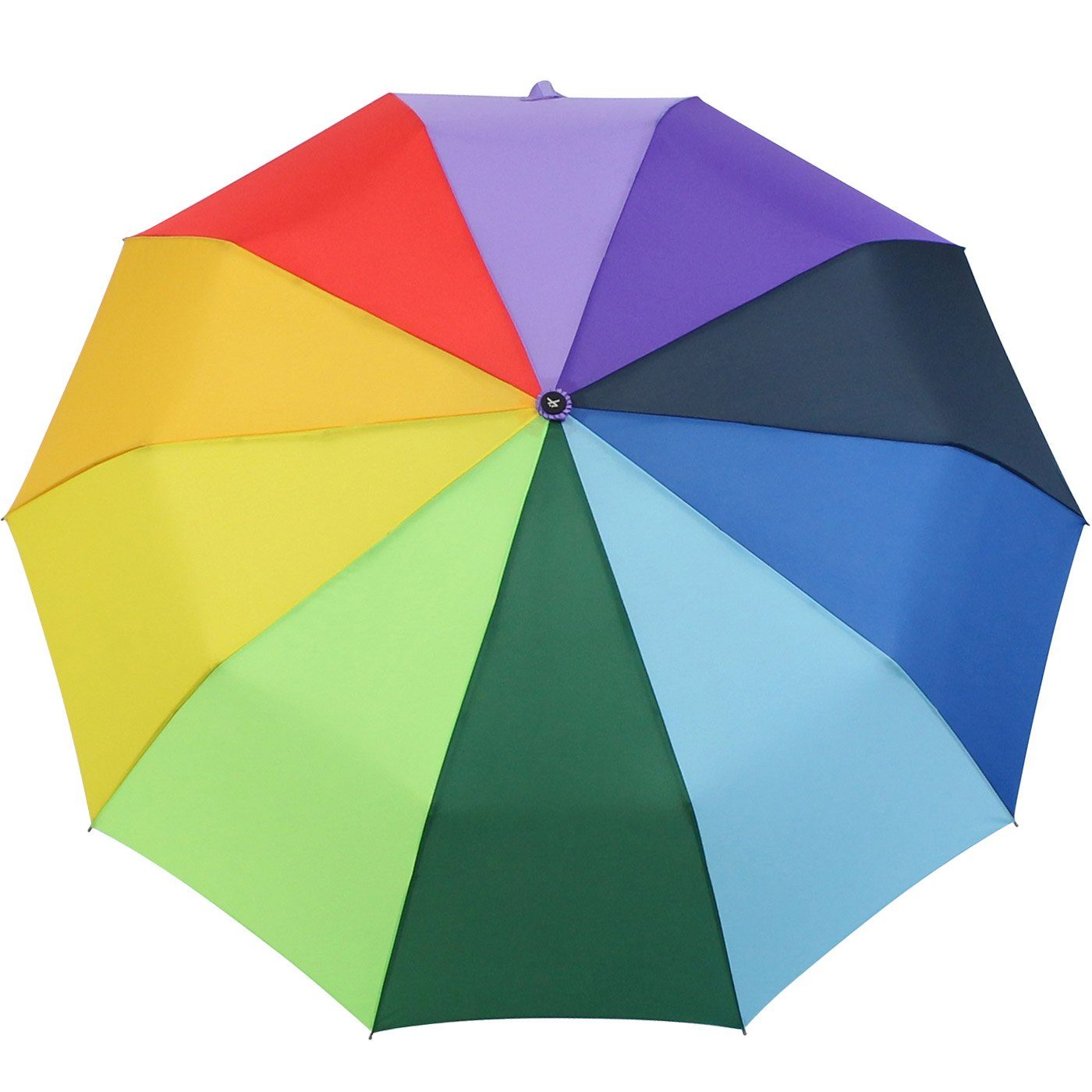 iX-brella Taschenregenschirm Regenbogen-Schirm 10-teilig extra stabil Automatik, farbenfroh