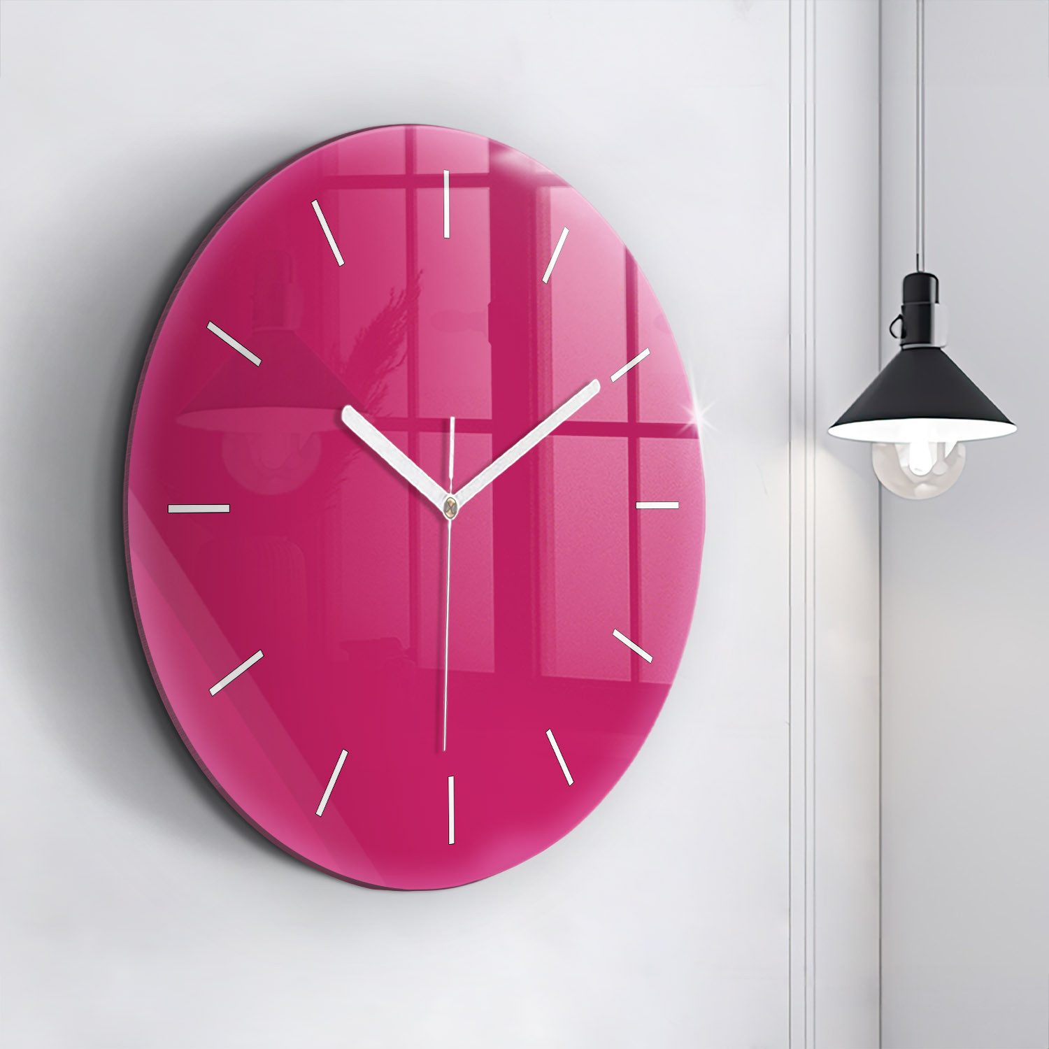 Tulup Wanduhr Glasrunde Uhr Moderne Glaswanduhr 60cm Uhr aus Gehärtetem Glas