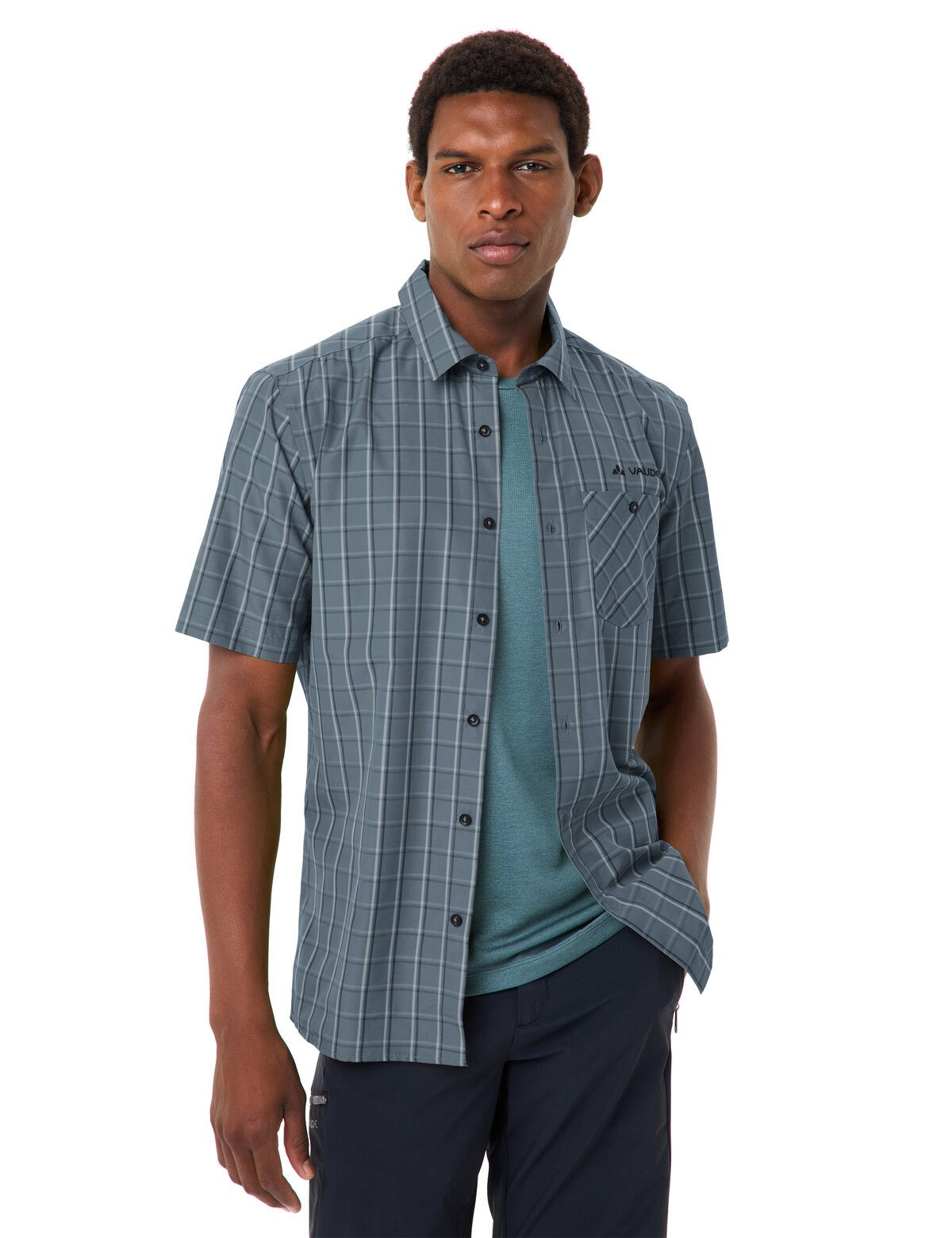 VAUDE Kurzarmhemd MEN'S ALBSTEIG SHIRT III Kurzarm, aus Lyocell und Polyester, mit Knopfleiste