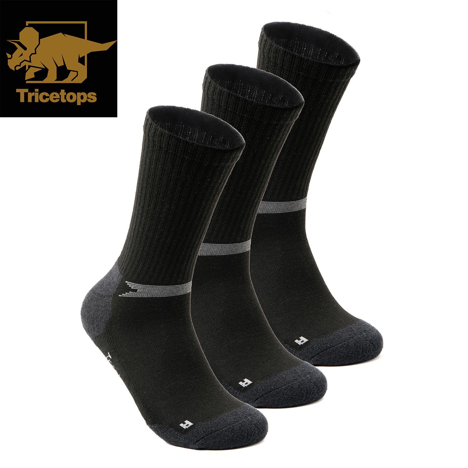 Tricetops Wandersocken TS01M Wandersocken Herren Arbeitssocken Damen 3 / 6 Paar Trekking-Socken Skisocken (3-Paar)