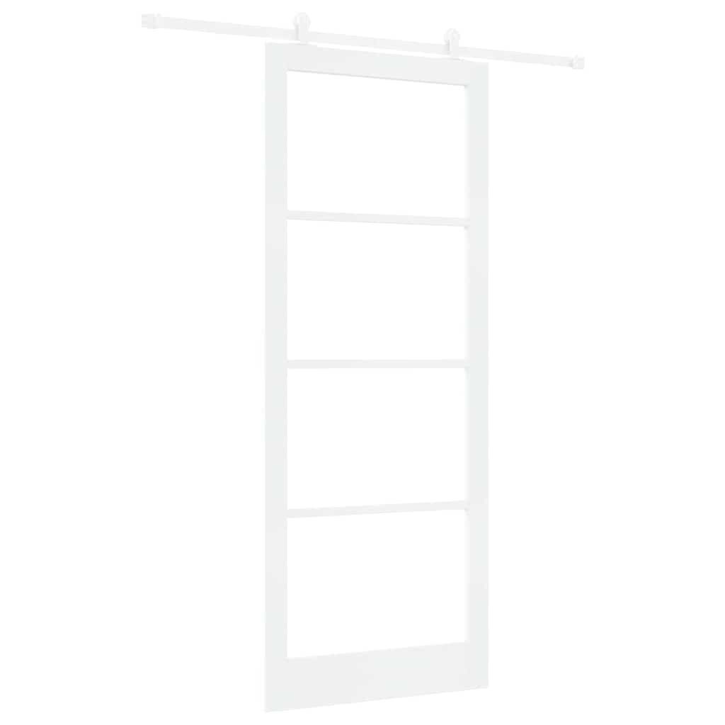 vidaXL Haustür Schiebetür ORKDAL 93 x 232 cm Massivholz Kiefer und Glas Weiß (1-St)