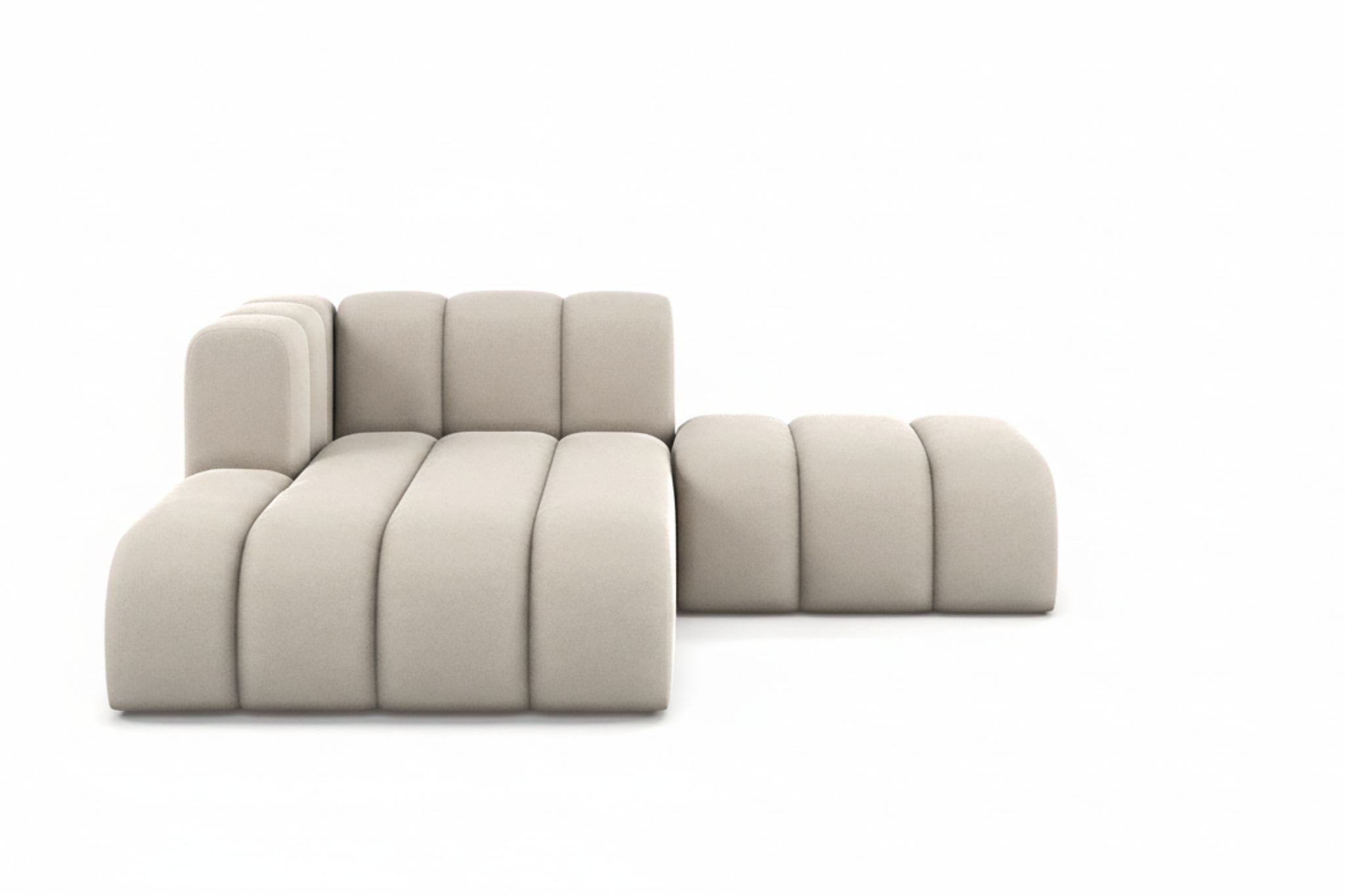 Kaiser Möbel Chaiselongue Grand mit Hocker aus Veloursstoff Salvador, Set (Chaiselongue + Hocker), abgerundete Form,modulares Möbelstück,pflegeleichter Veloursstoff