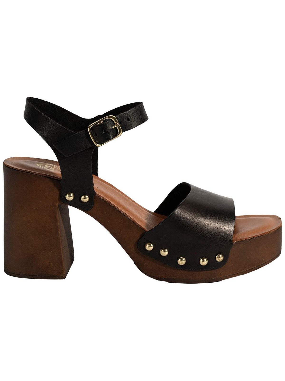 Desa Desa Damen-Ledersandalen – Plateauabsatz, Schnallenverschluss Slipper – Bild 2 von 5
