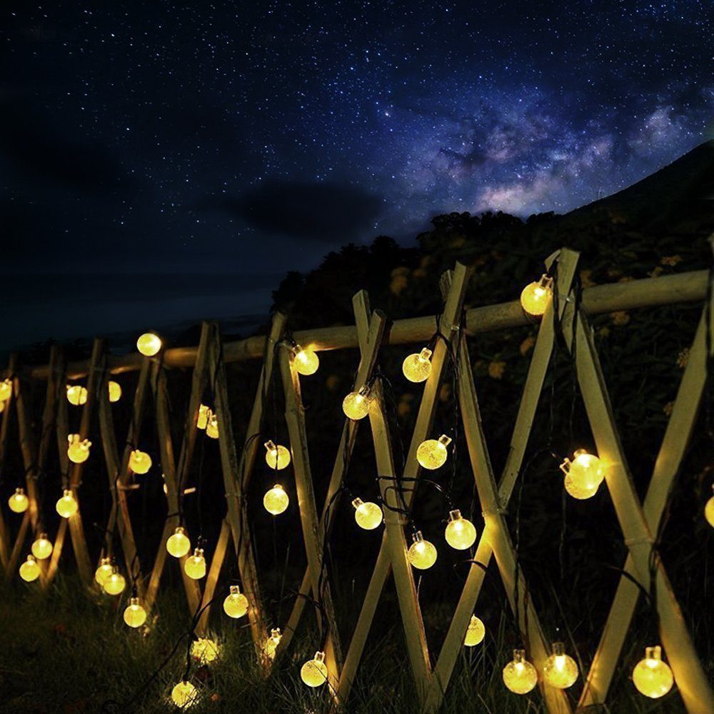 Salcar LED Solarleuchte LED Solarleuchten Garten Kugel Lichterkette Außen Solar Gartenleuchte, Warmweiß, Bunt, Warmweiß, 5M 10LED Lichterkette