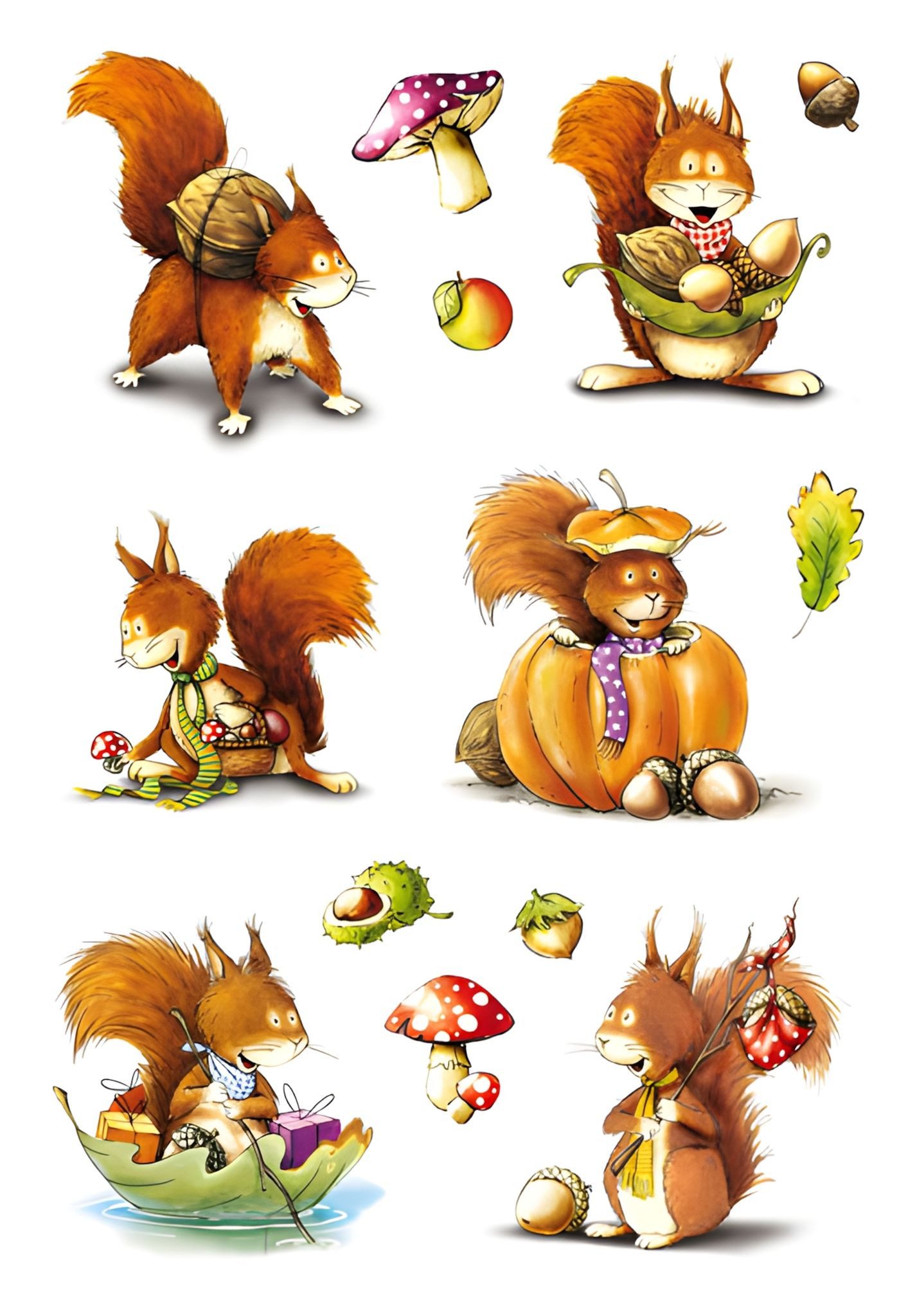 HERMA Sticker Herma Sticker DECOR Tiere Eichhörnchen 3 Bl