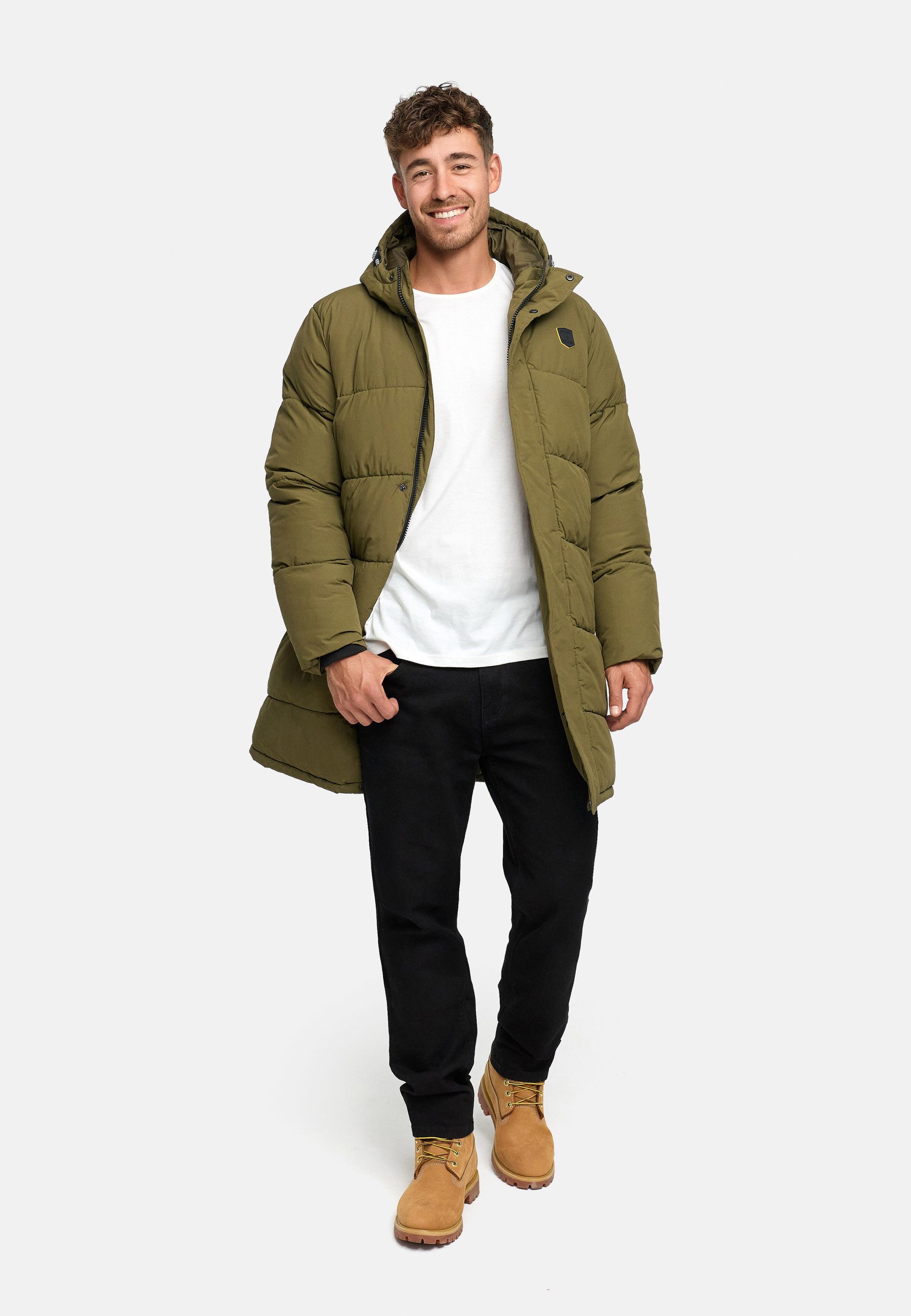 Indicode Winterjacke Herren INPazze Jacke Winter Herrenjacke Steppjacke mit Kapuze und Reißverschluss