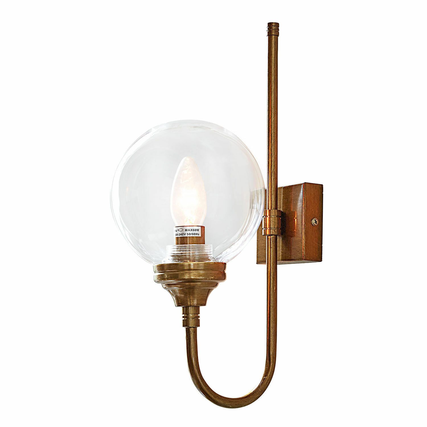 Mirabeau Wandleuchte Wandlampe Anthé antikmessing/klar günstig online kaufen