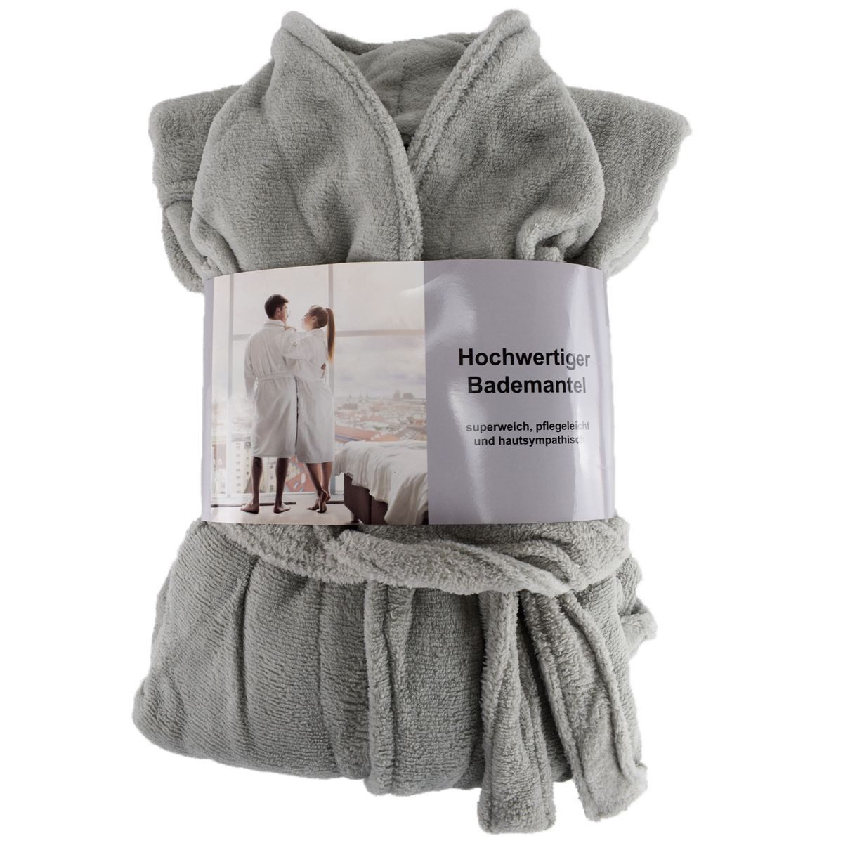 Bademantel Hochwertiger Bademantel mit weicher Struktur in Grau S - XL