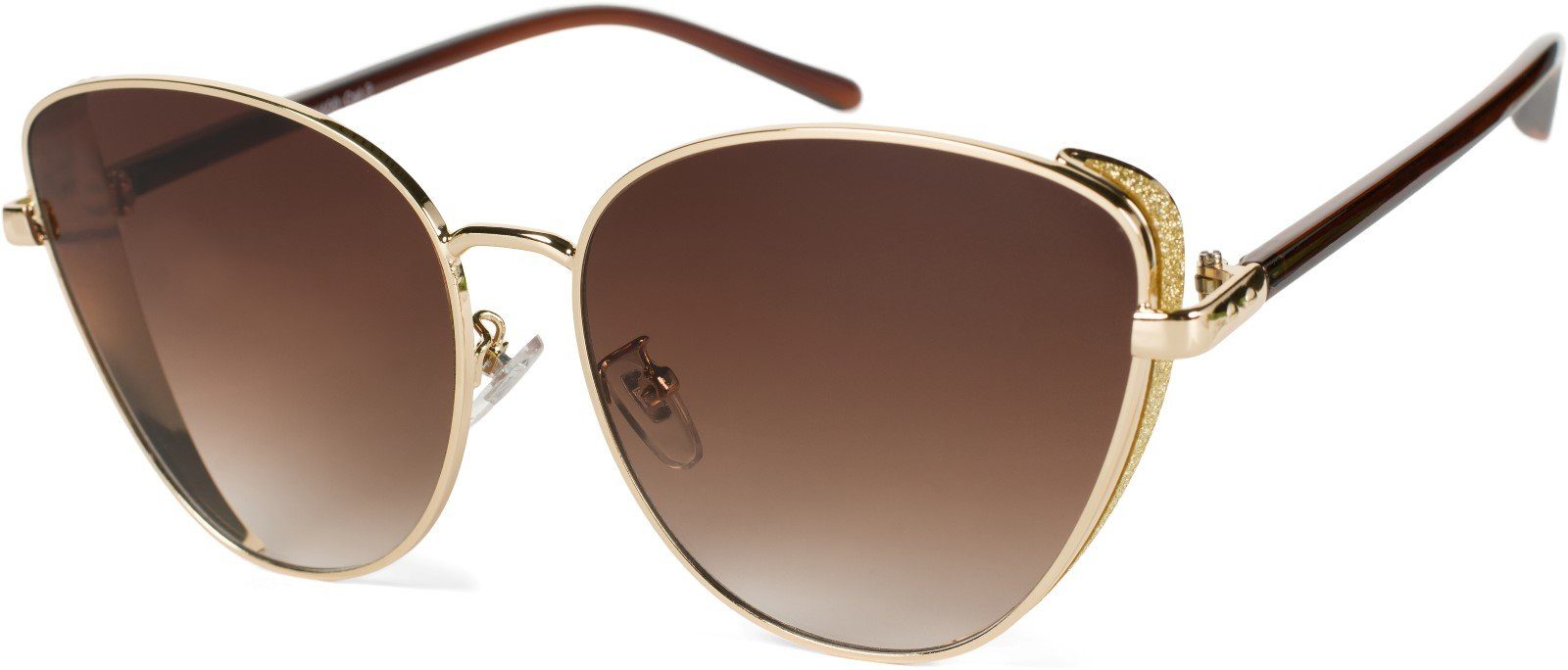 styleBREAKER / Glas Gestell (1-St) Braun Verlauf Gold Getönt Sonnenbrille