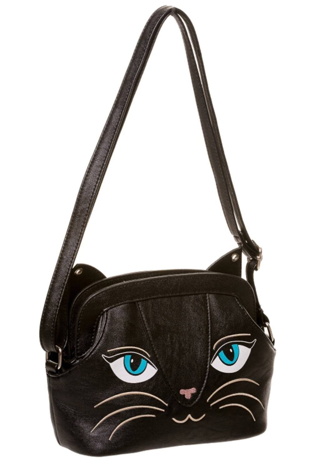 Banned Schultertasche Kawaii Cat Bag, Ohren mit Glöckchen