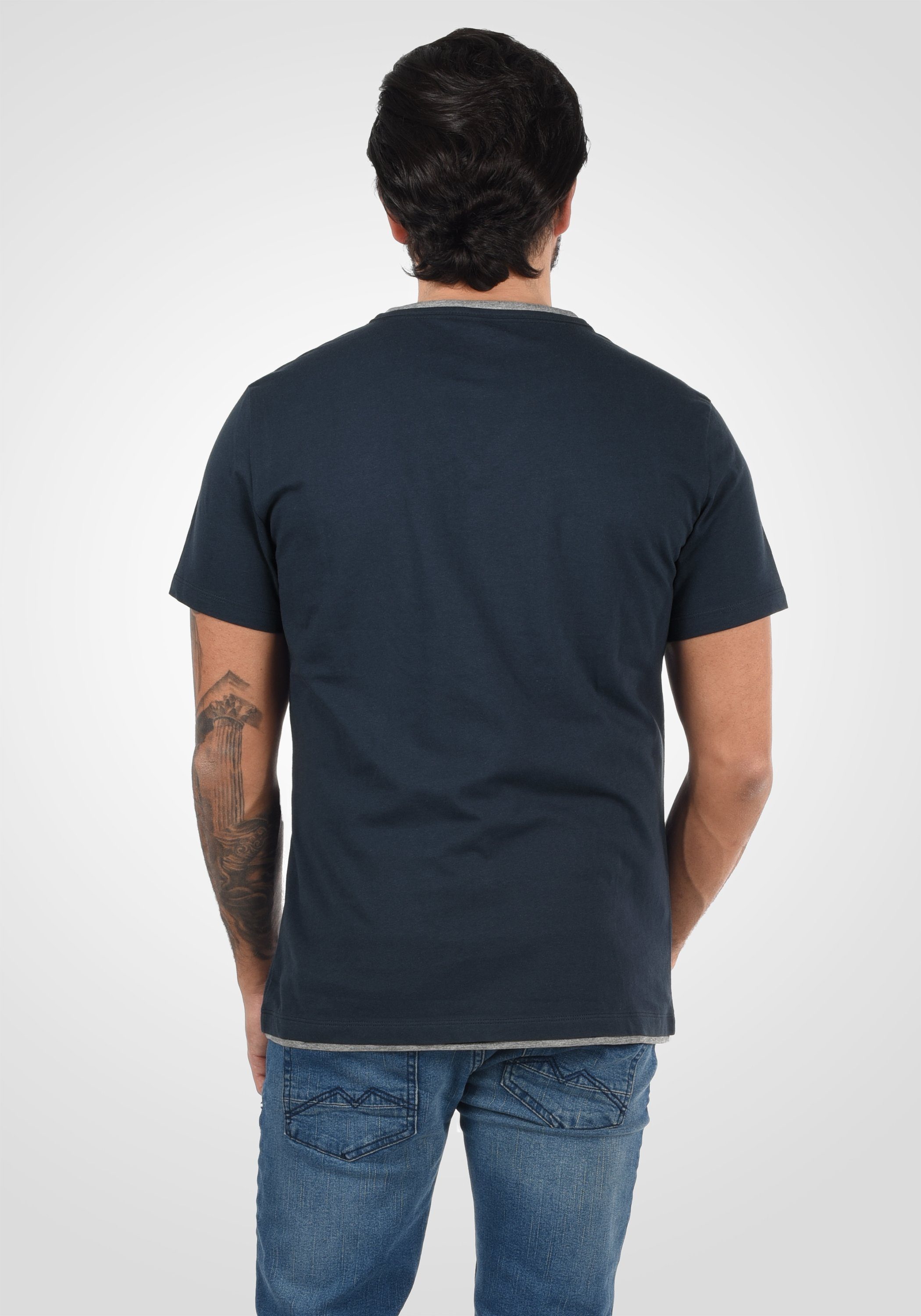 Blend T-Shirt BHLeonis (1-tlg) T-Shirt in Double-Layer-Optik
