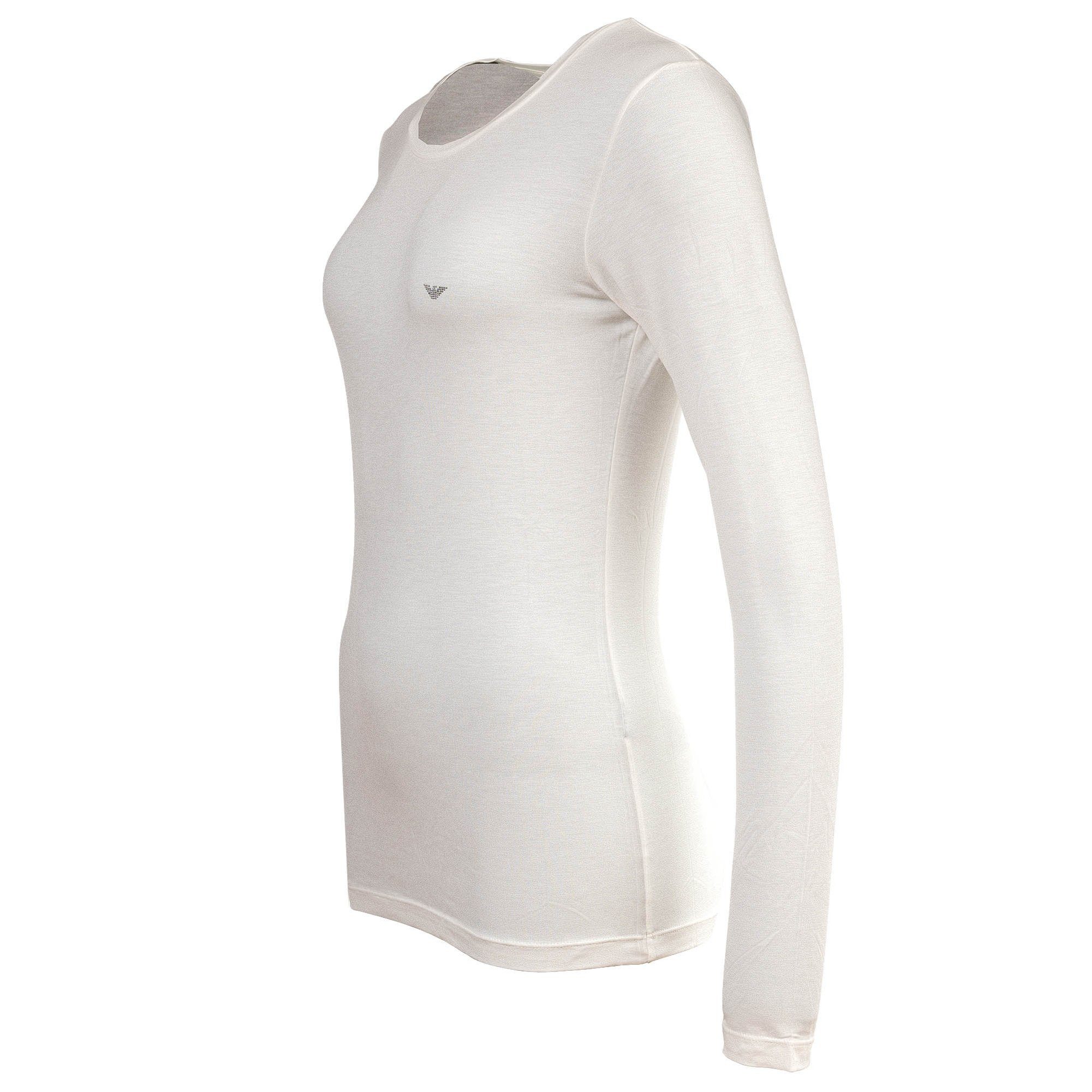 Emporio Armani T-Shirt Damen Longsleeve 1er Pack Viskose ESSENTIAL STUDS (Packung, 1er Pack)