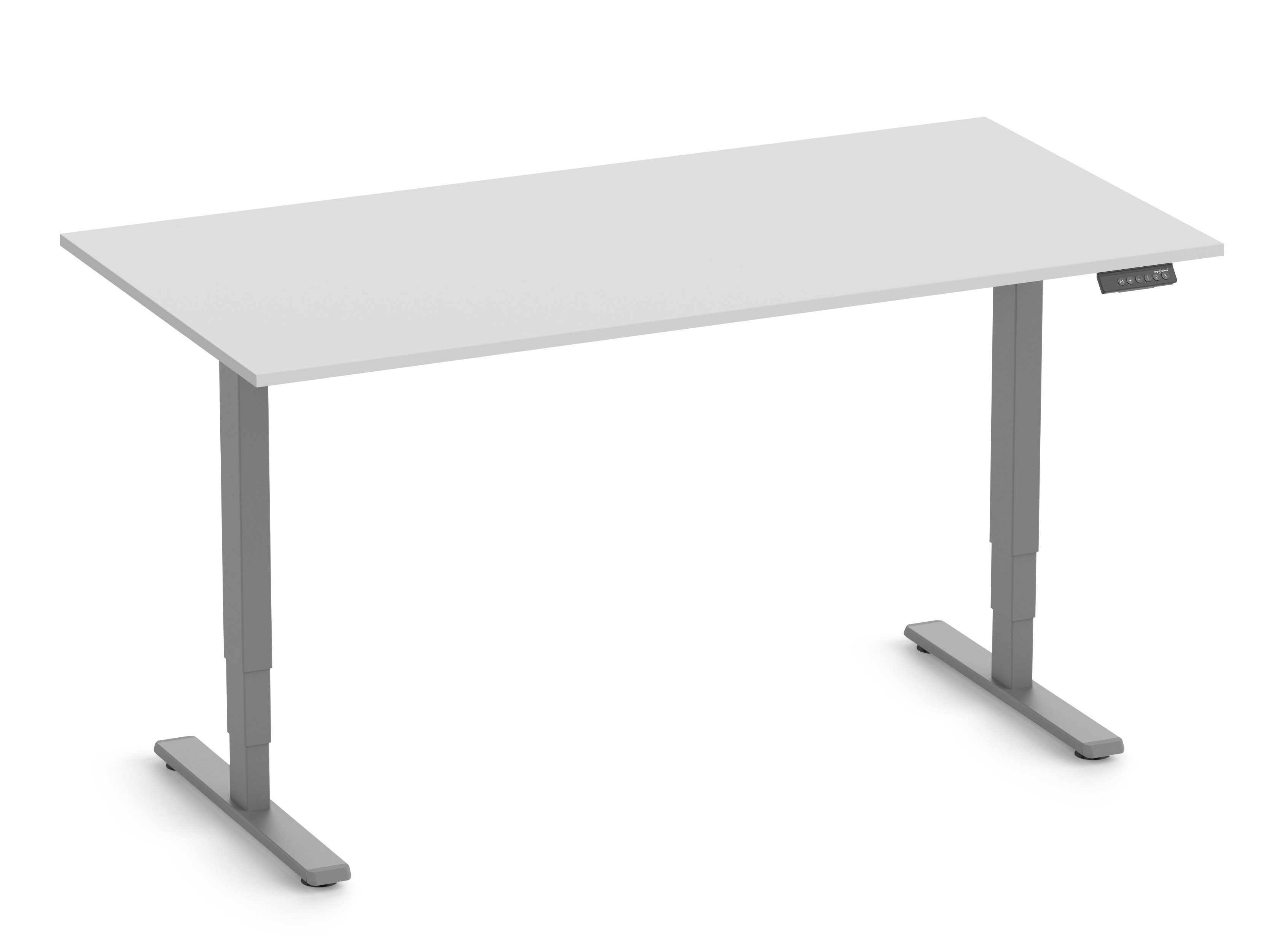 Ergolutions Schreibtisch FOKUS elektrisch höhenverstellbarer Schreibtisch, 100 kg Traglast / Kollisionsschutz / 3-Fach-Memory / Timer