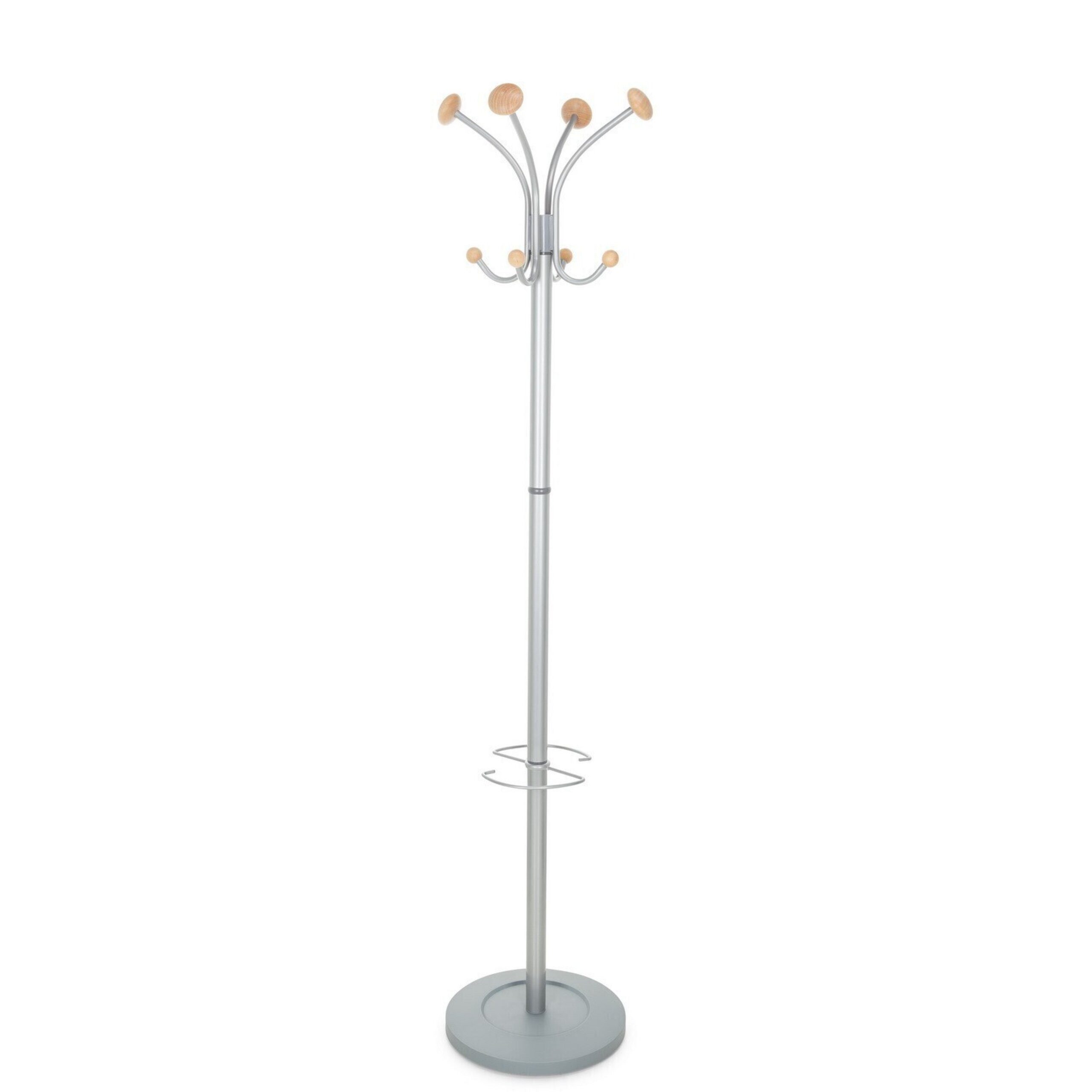 hjh OFFICE Garderobenständer SPACE Kleiderständer Höhe 173.5 cm Stahl, Kleiderständer, Drehbare Hakenkrone