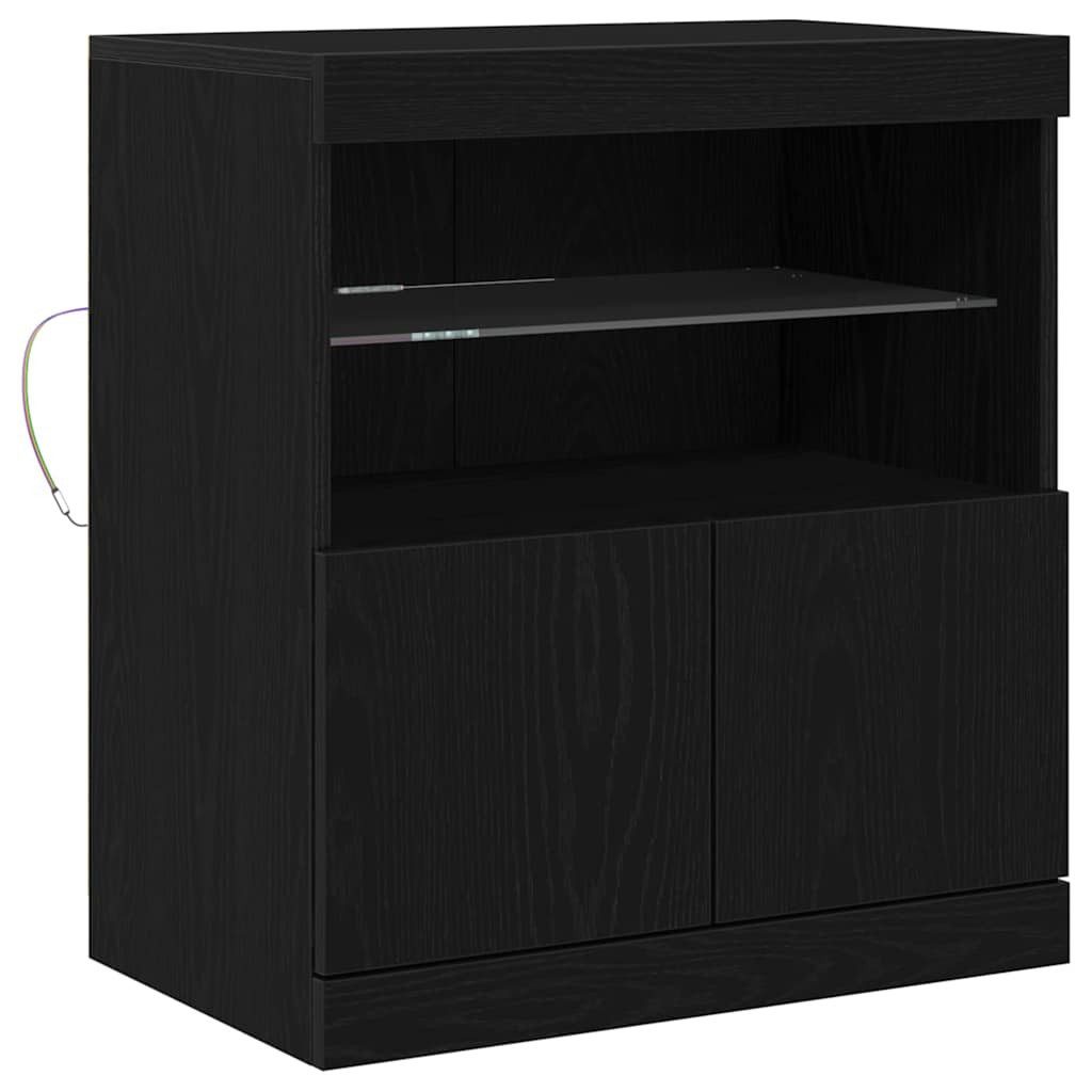vidaXL Sideboard LED-Sideboard Schwarz 60,5 x 37 x 67 cm Holzwerkstoff (1 St)