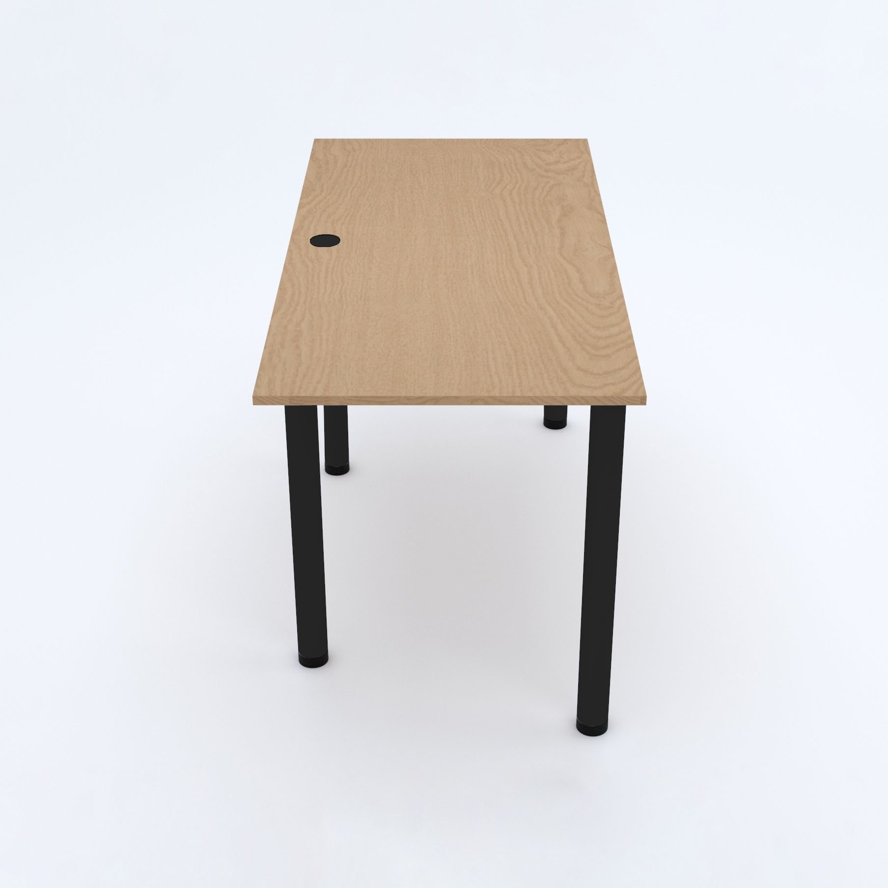 AKKE Schreibtisch, Schreibtisch mit schwarze Eiche Beinen Kantenumleimung PVC 2mm hell