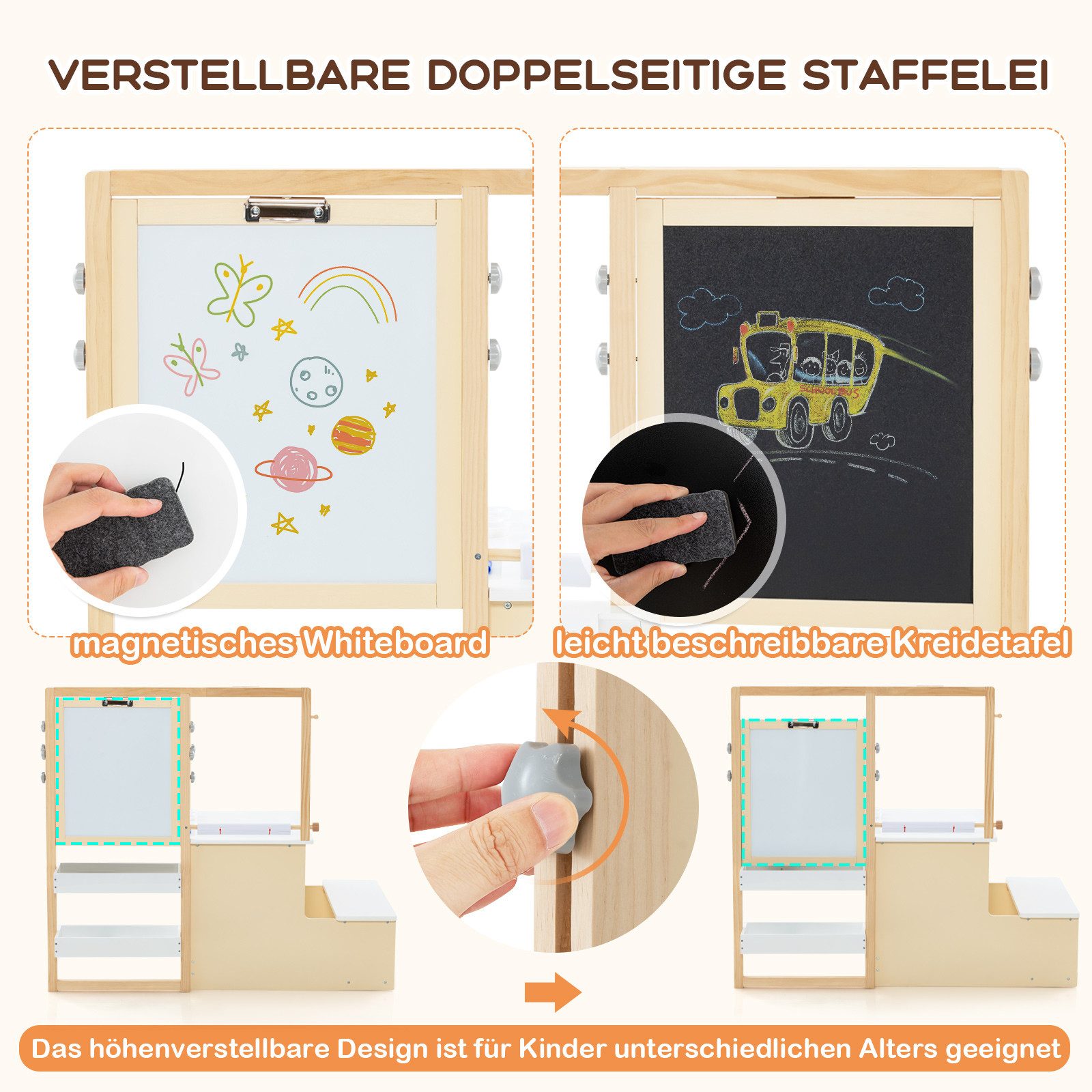COSTWAY Standtafel 6 in 1 Kinder günstig online kaufen