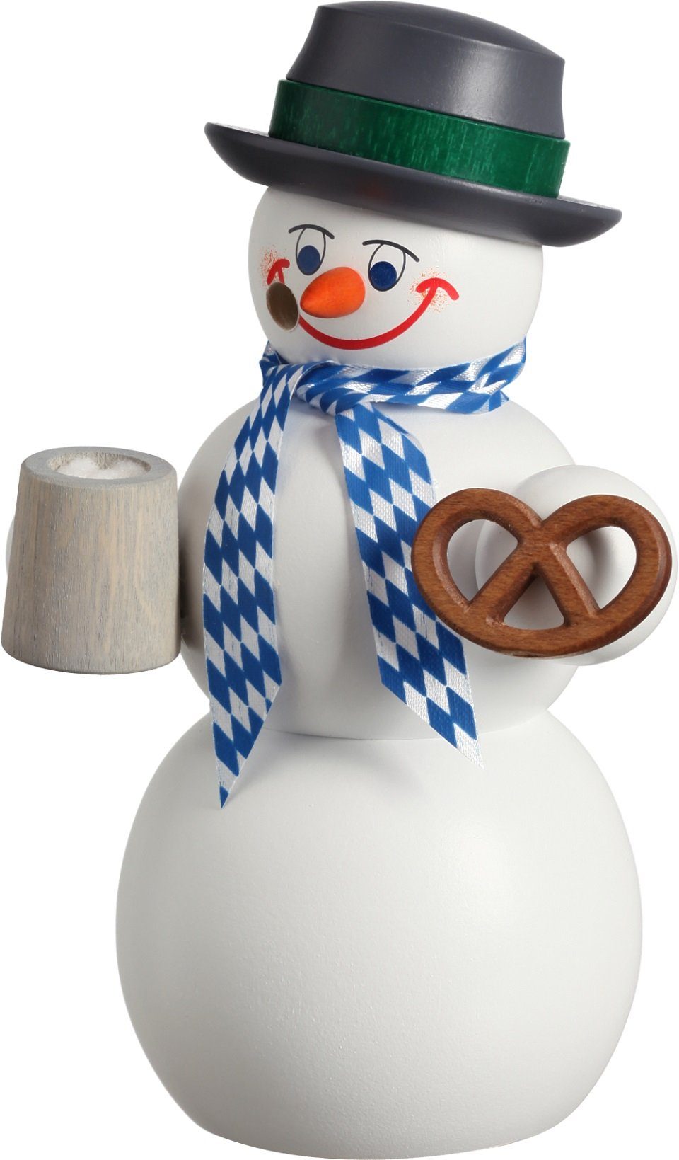 Seiffener Volkskunst Räuchermännchen Räuchermann Schneemann Bayer der Seiffener Volkskunst eG, (1 St), Handarbeit aus dem Erzgebirge