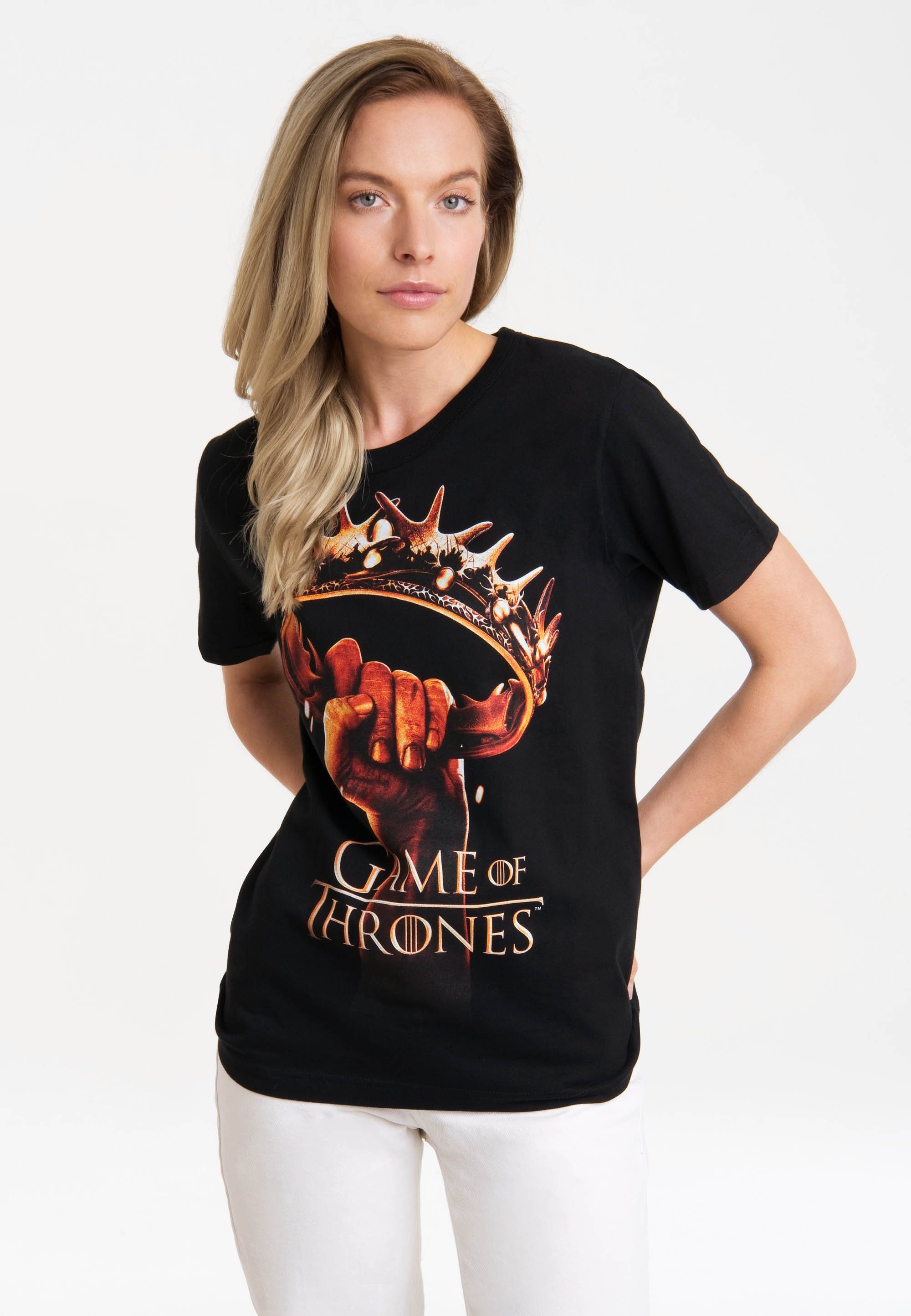 Thrones LOGOSHIRT lizenziertem Print - Game Of T-Shirt mit Krone