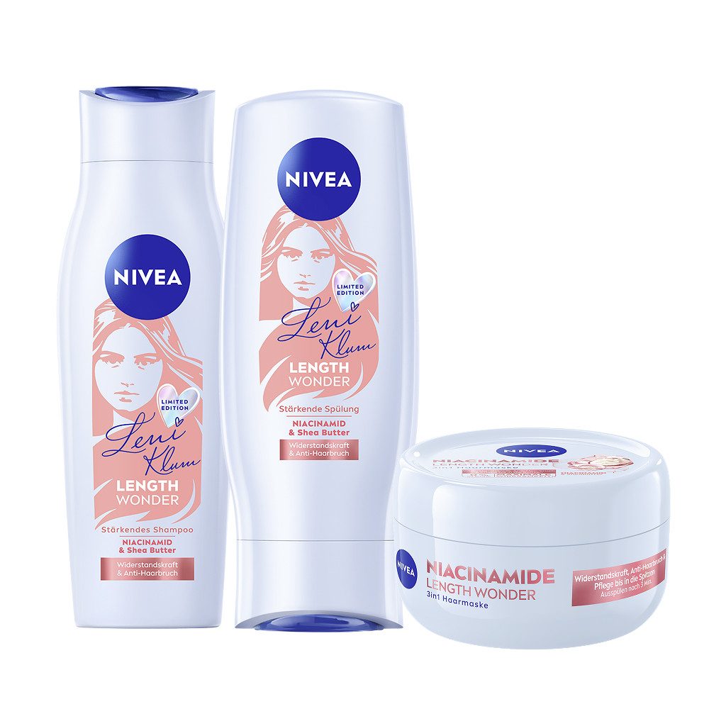 Nivea Уход за волосами-Set Leni Klum Limited Edition Length Wonder Shampoo, Spülung, Haarmaske, 3-tlg., Set 3-tlg.