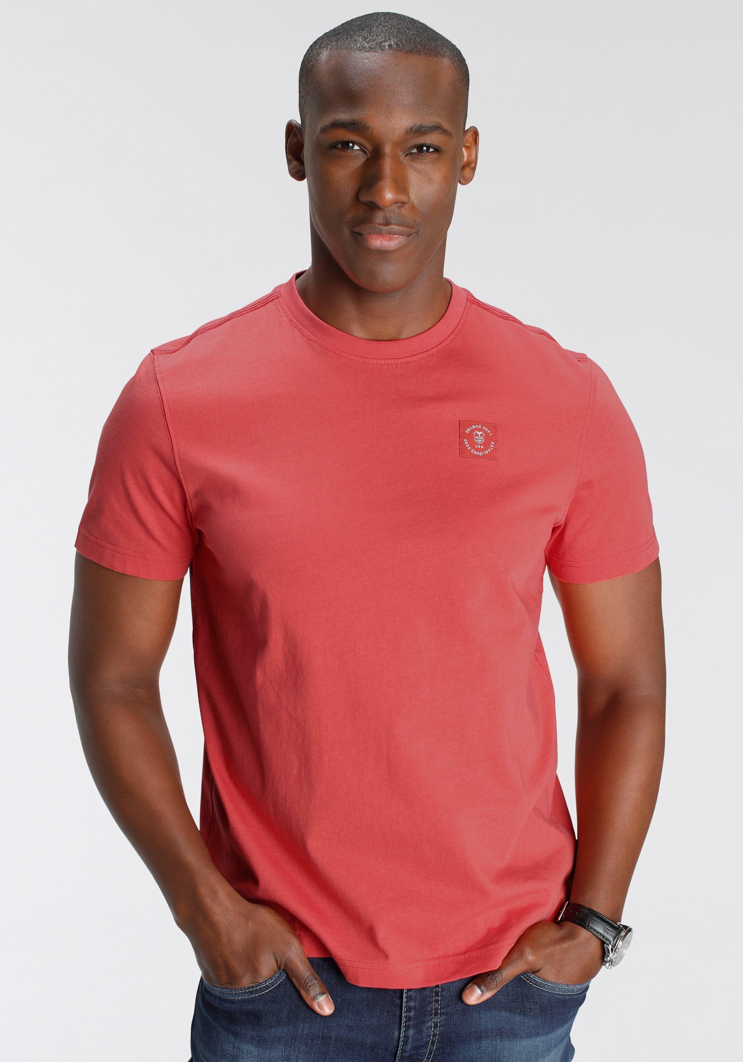 DELMAO Rundhalsshirt Kurzarm, Regular Fit, basic, günstig online kaufen