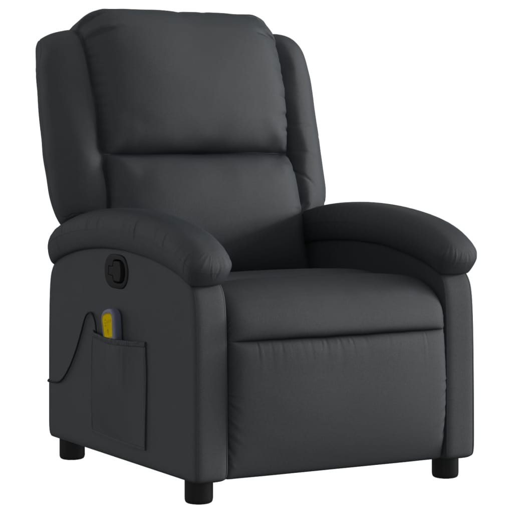 vidaXL Sessel Massagesessel Relaxsessel Echtleder Schwarz (1-St) günstig online kaufen
