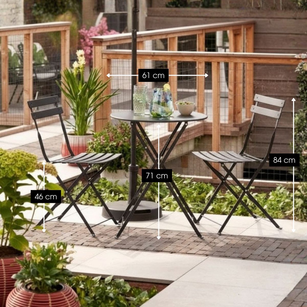 Mica Decorations Bistrotisch Mica Decorations Laurence Metall Bistroset – Schwarz