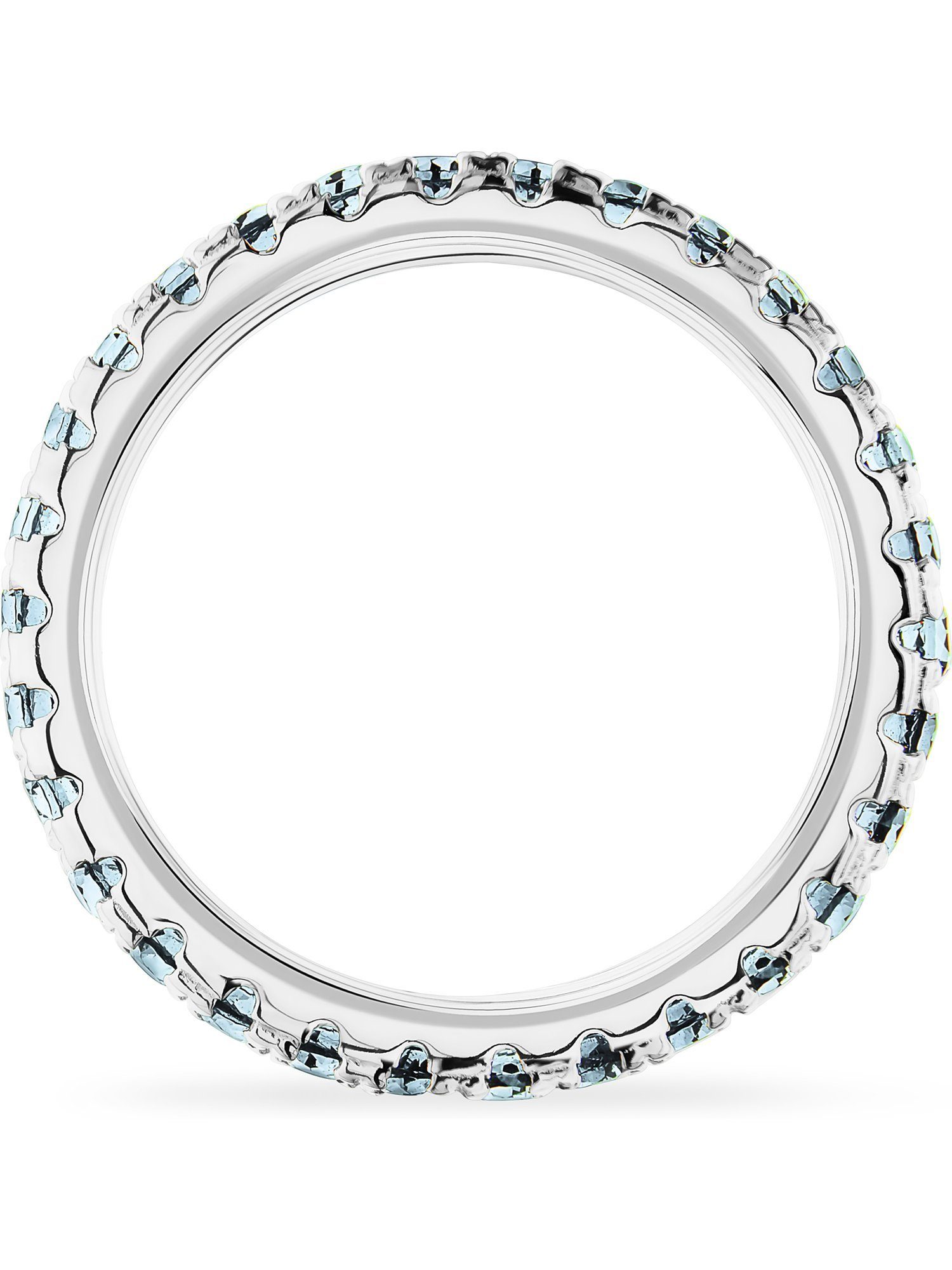 FAVS Fingerring FAVS Damen-Damenring Silber 30 hellblau synthetisch Zirkonia, Zirkonia, 925er