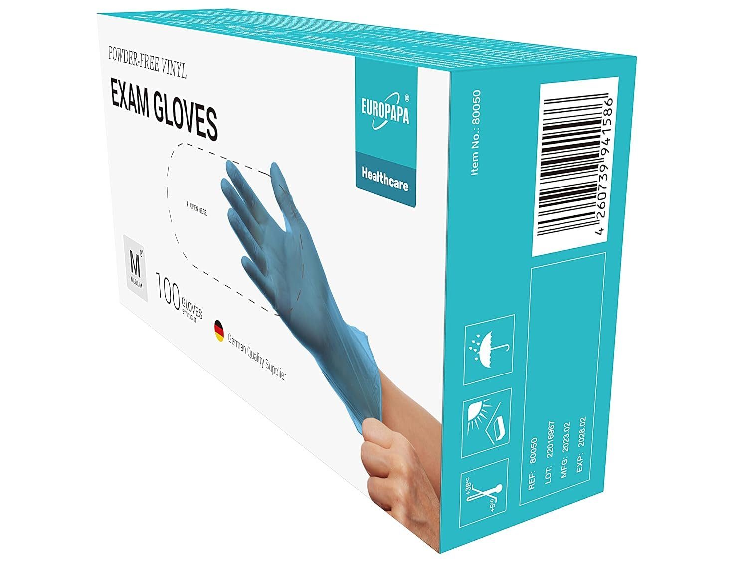 EUROPAPA Einweghandschuhe 100x Vinylhandschuhe Einweghandschuhe (Untersuchu günstig online kaufen