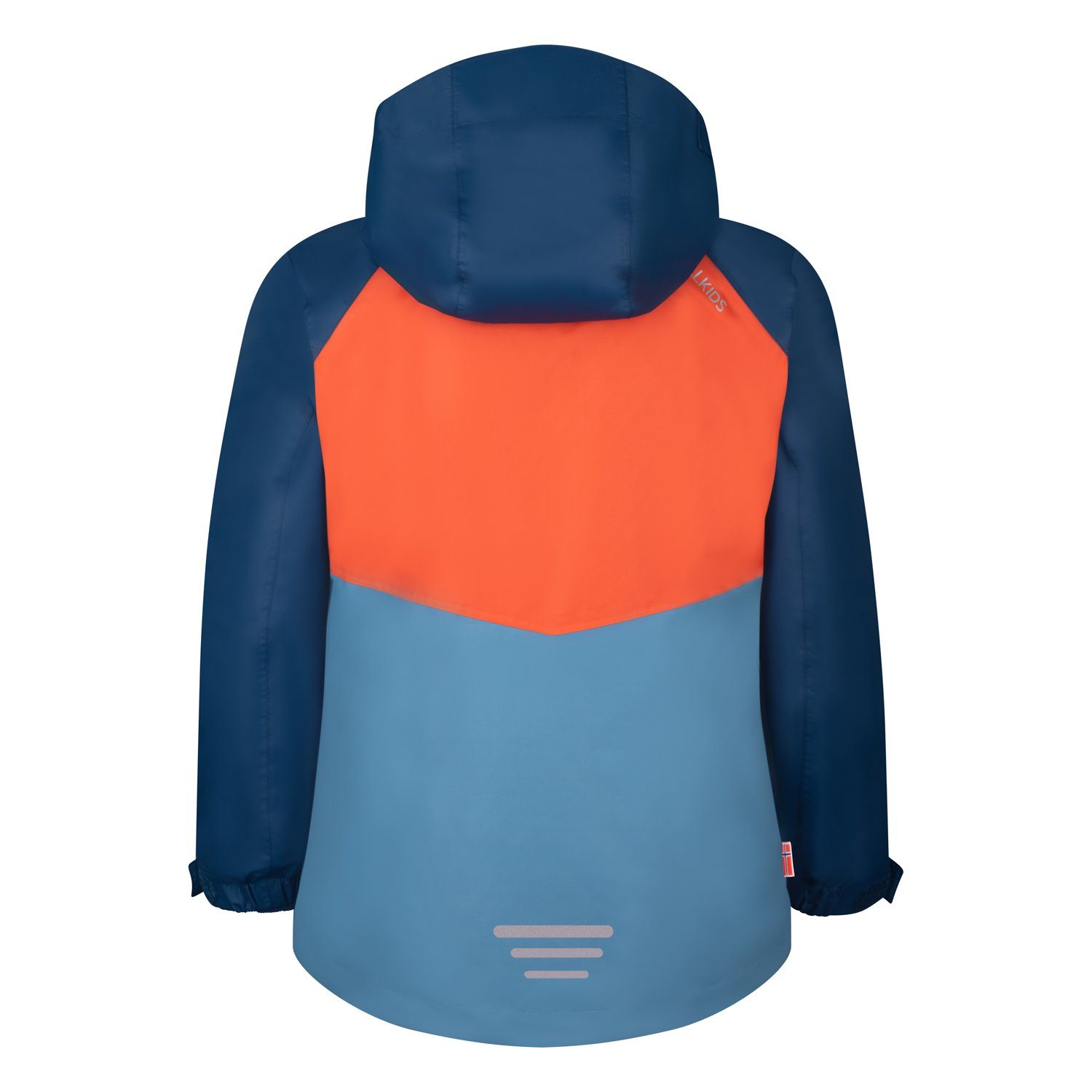 3-in-1-Funktionsjacke Blau/Dunkelorange/Stahlblau Bryggen Mystik TROLLKIDS Wasserdicht