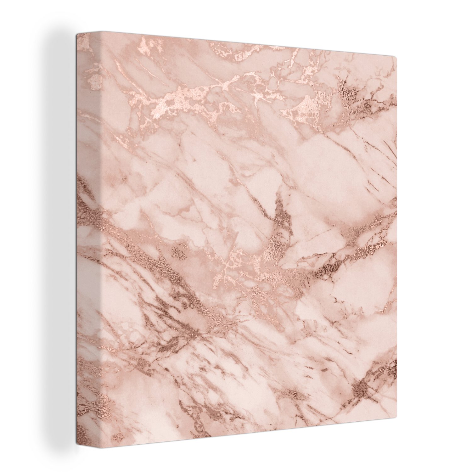 OneMillionCanvasses® Leinwandbild Marmor - Muster - Rosa, (1 St), Leinwand Bilder für Wohnzimmer Schlafzimmer