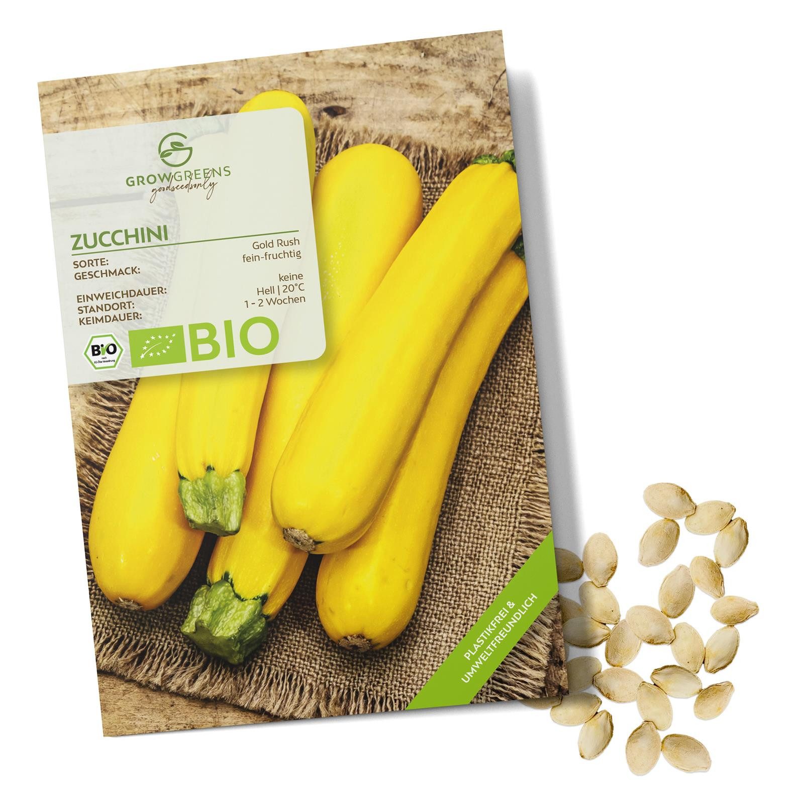 Growgreens Gemüsesamen BIO Zucchini Samen Gelb (Gold Rush) - Zucchini Saatg günstig online kaufen