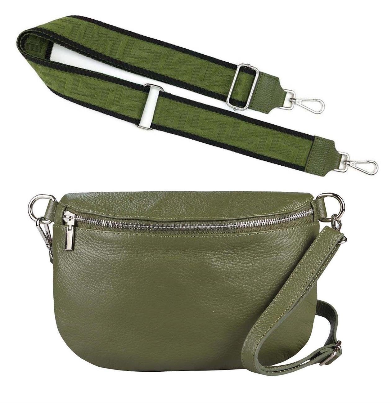 Bauchtasche Made in Italy Damen Leder Gürteltasche Hüfttasche Brusttasche Bodybag