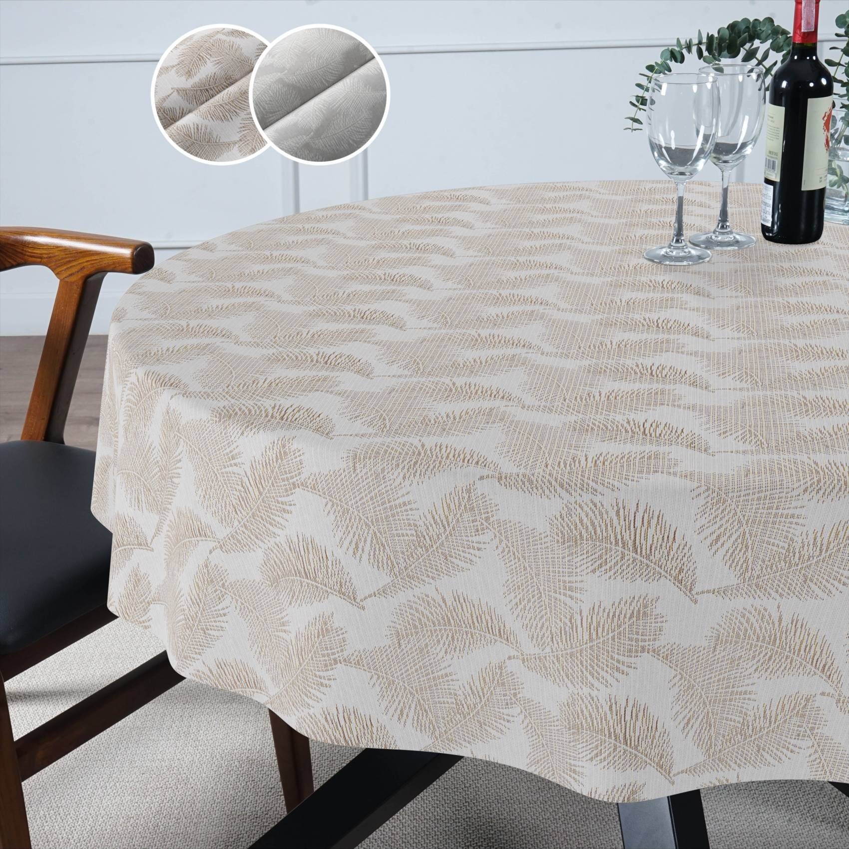 ANRO Tischdecke aus feinem Stoff exklusiv Veredelung Tischtuch Edelmetall Tischwäsche (Einzelstück 1-tlg), Premium TEFLON und 2-Fache Acryl Beschichtung